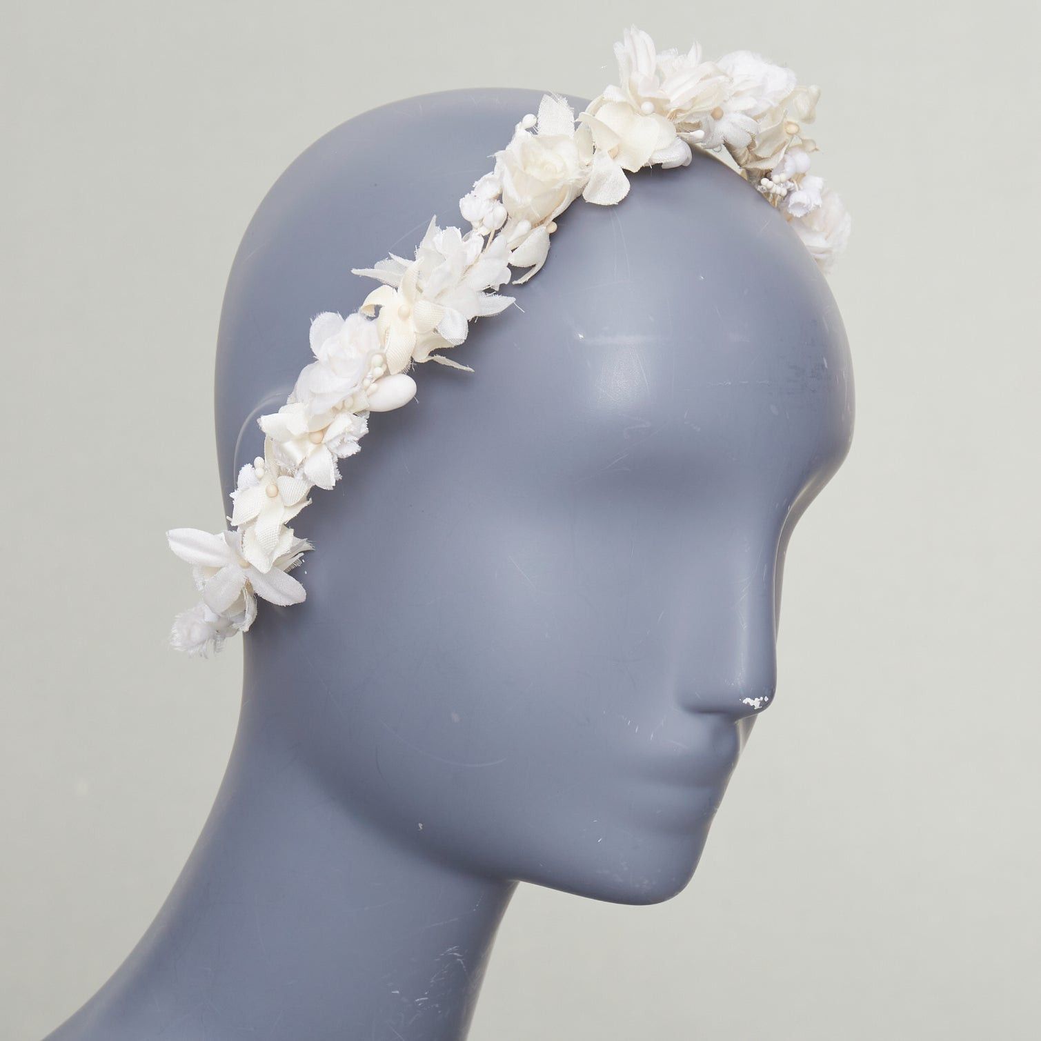 Saint Laurent Paris rare SAINT LAURENT 2023 Runway Bohemian Bridal rose bud silk voile headband Size ONE SIZE - 1 Thumbnail