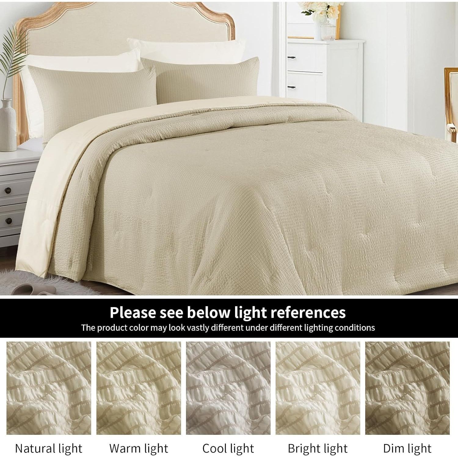 Other 3 Piece Seersucker Oversized King Comforter Set 98x120, Size ONE SIZE - 2 Thumbnail