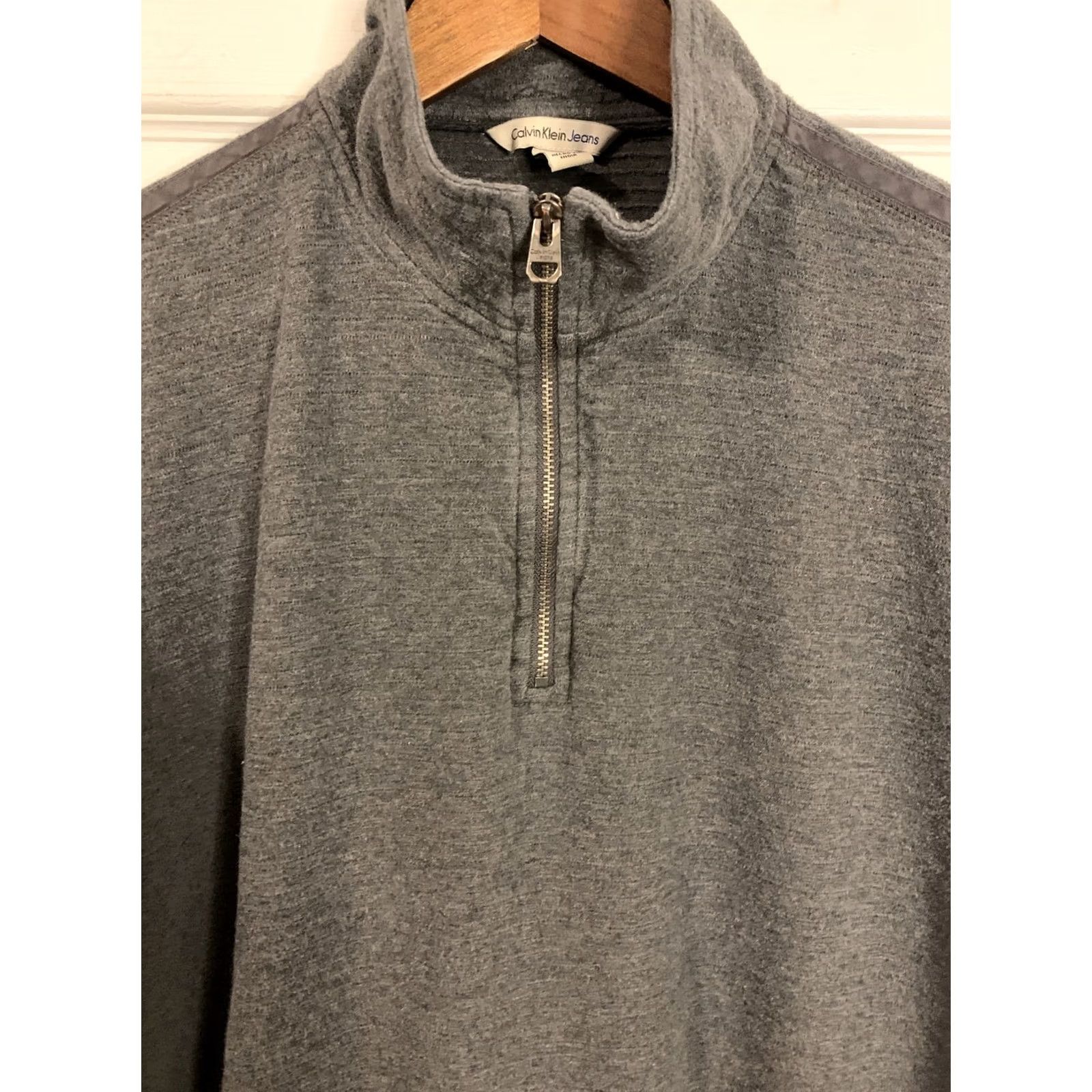 Calvin Klein Calvin Klein Mens M Gray 1/4 Zip Long Sleeve Lightweight Sweater Shirt Pullover Size US M / EU 48-50 / 2 - 2 Thumbnail