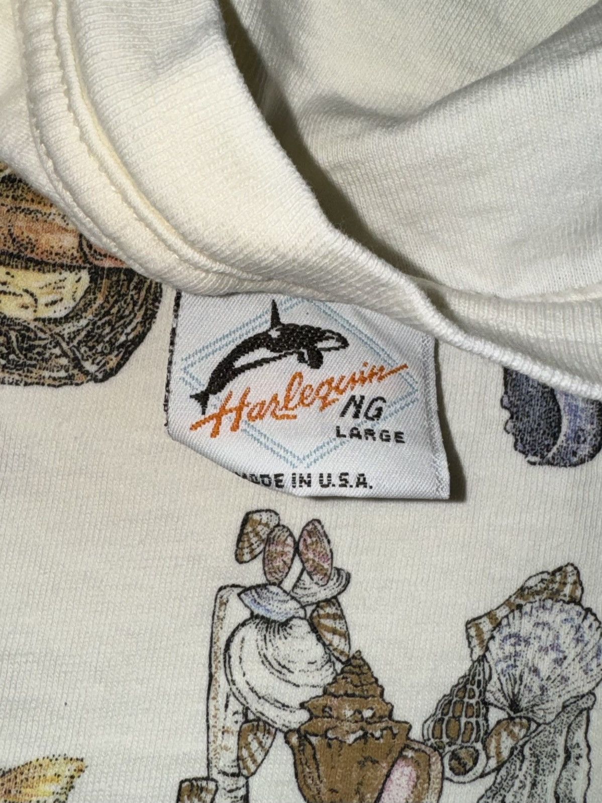Japanese Brand Crazy Vintage 90s Nature Wildlife Fish Animals White Tee Size US M / EU 48-50 / 2 - 4 Thumbnail