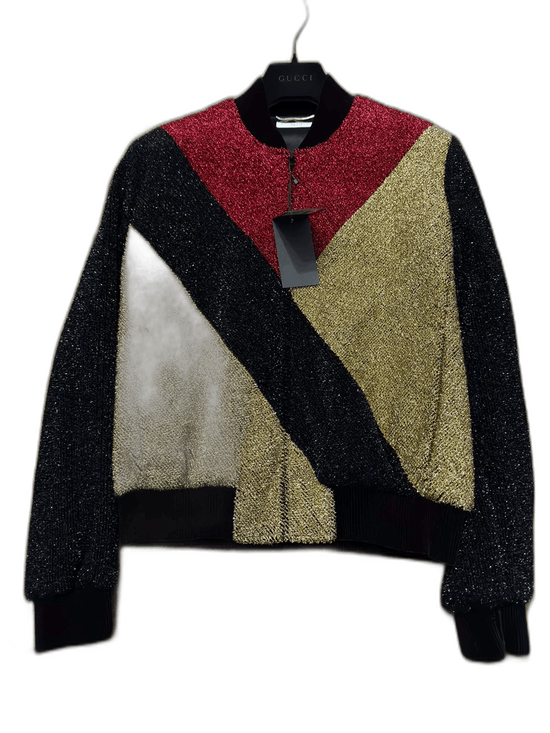 Saint Laurent Paris gucci metallic color block bomber jacket Size US M / EU 48-50 / 2 - 1 Thumbnail