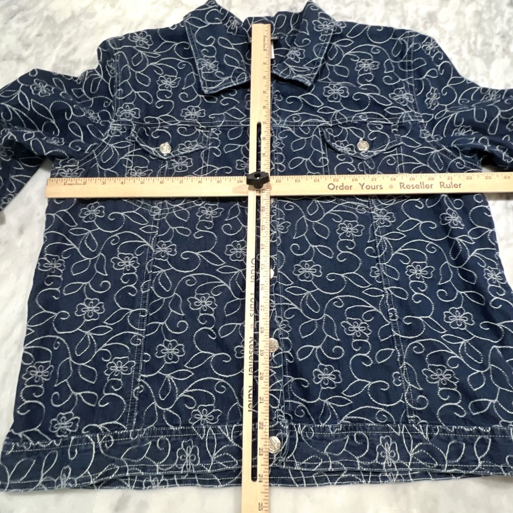 Vintage VINTAGE Circle T Roughrider Shirt Top Shacket XL Floral Embroidery Cotton Blue Western Men/Women? Size XL / US 12-14 / IT 48-50 - 7 Thumbnail