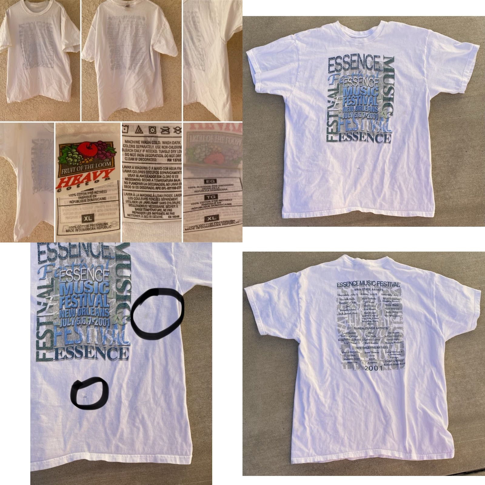 Fruit Of The Loom VINTAGE Essence Music Festival T-Shirt New Orleans Erykah Badu Destiny’s Child XS? XL Size US XL / EU 56 / 4 - 10 Thumbnail