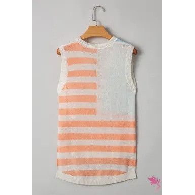 Other Beige USA Flag Notched Neckline Loose Sweater Vest Size Medi Size M / US 6-8 / IT 42-44 - 4 Thumbnail