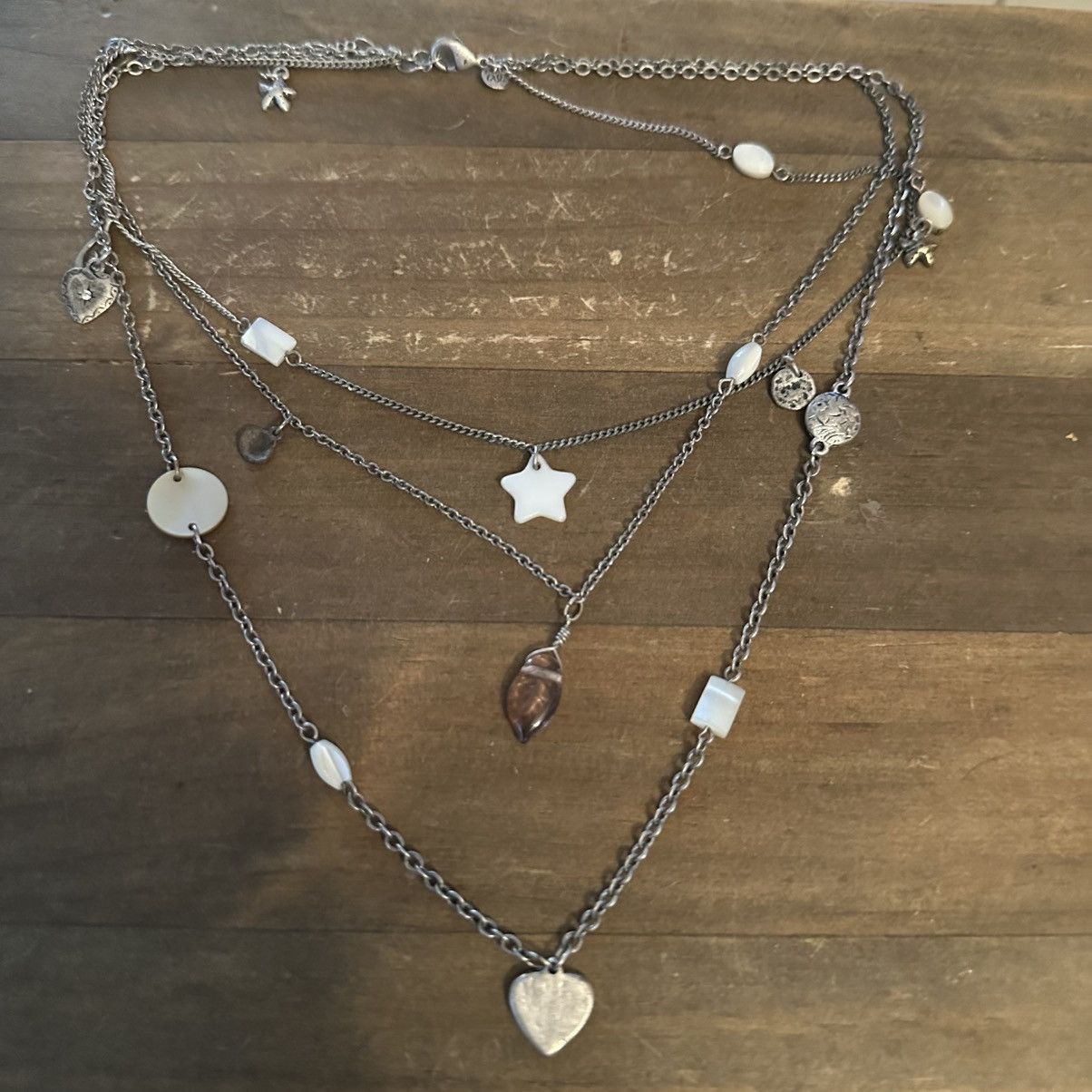 American Eagle Outfitters American Eagle silver tone beach theme necklace Size ONE SIZE - 2 Thumbnail
