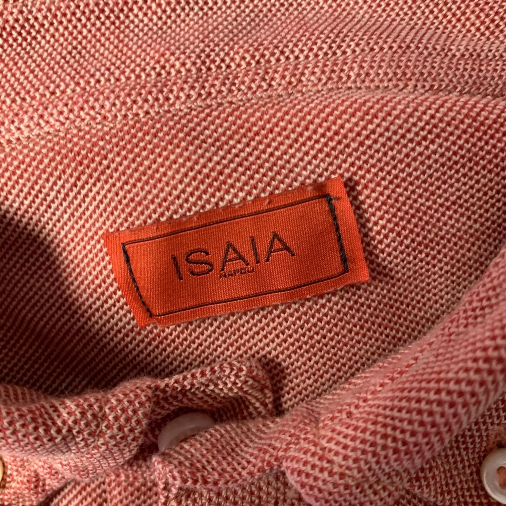 Isaia ISAIA Polo Shirt XL Red Nailhead Cotton Button Down Men Size US XL / EU 56 / 4 - 4 Thumbnail