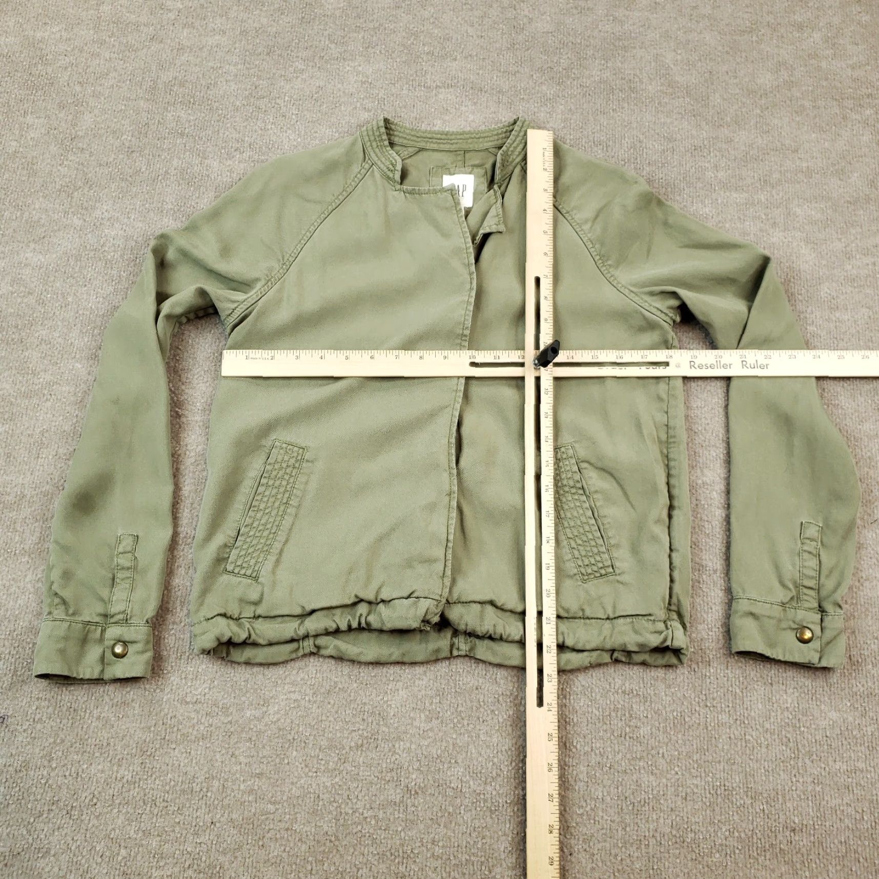 Gap Gap Womens Green Lightweight Button Up Jacket XS Size XS / US 0-2 / IT 36-38 - 2 Thumbnail