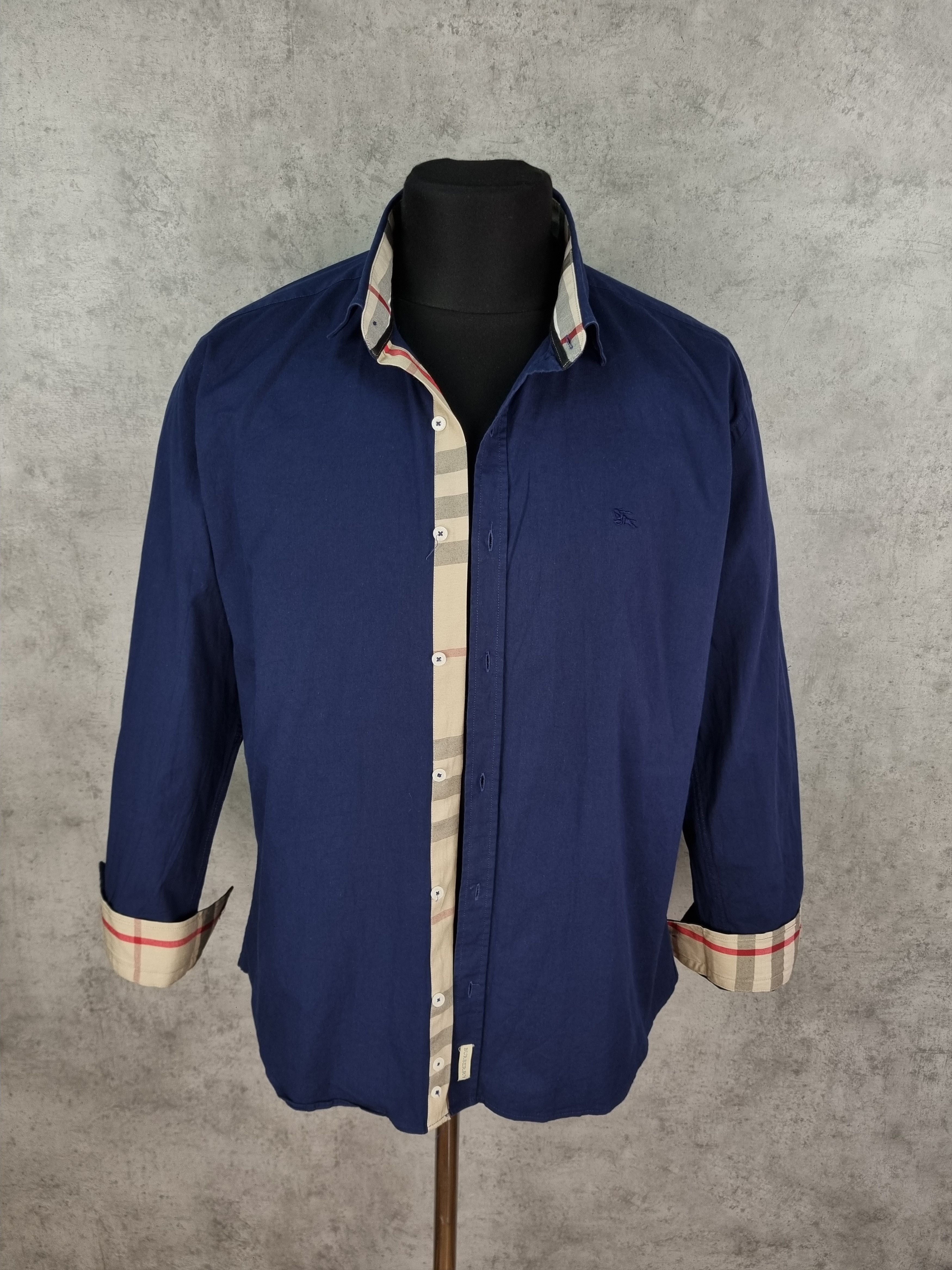 Burberry × Burberry Prorsum Burberry Navy Cotton Longsleeve Shirt Nova Check Size US L / EU 52-54 / 3 - 6 Thumbnail