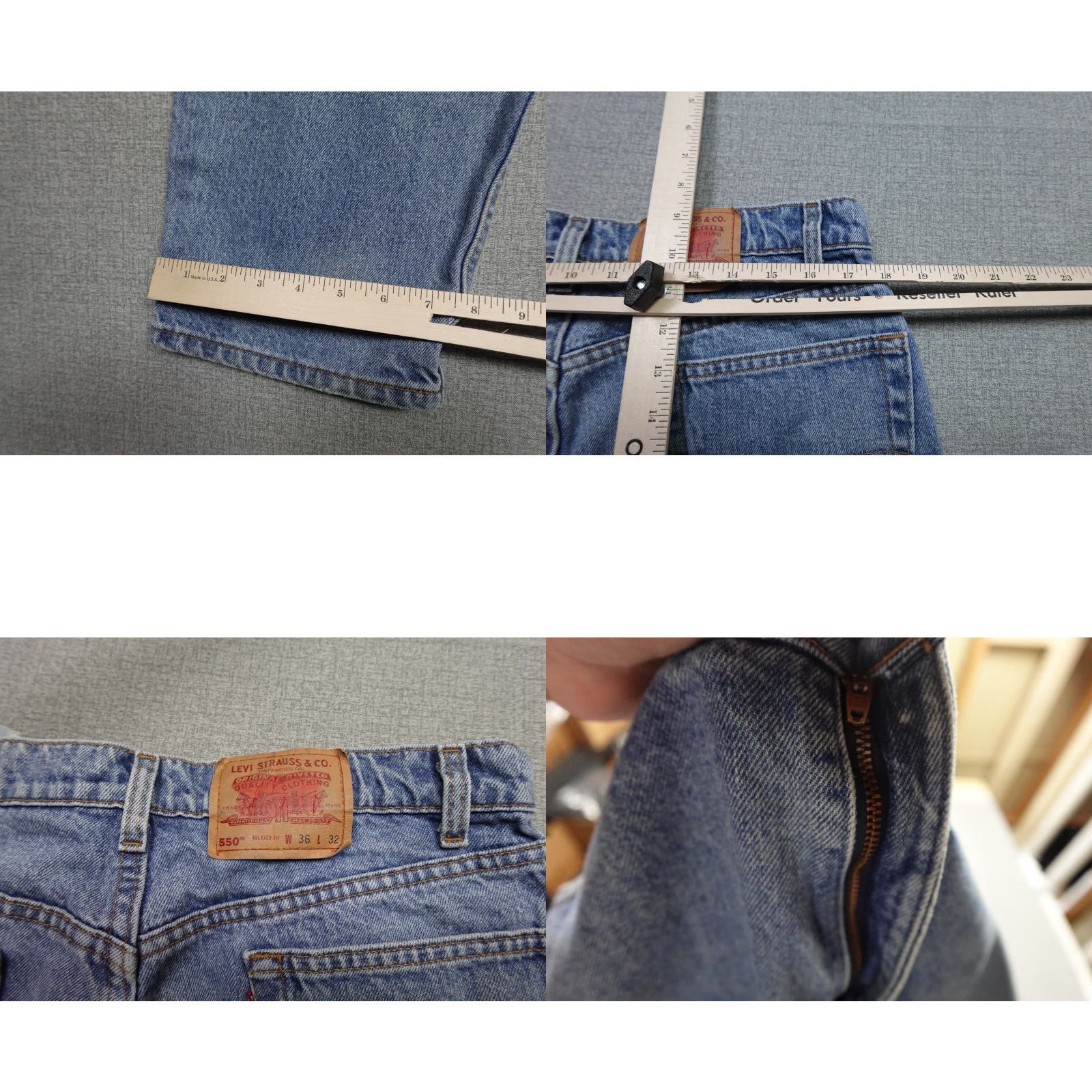Levi's Vintage Levi's 550 Jeans Mens 36x32 Blue Relaxed Fit Straight Rancher Cowboy Jeans Size US 36 / EU 52 - 8 Thumbnail
