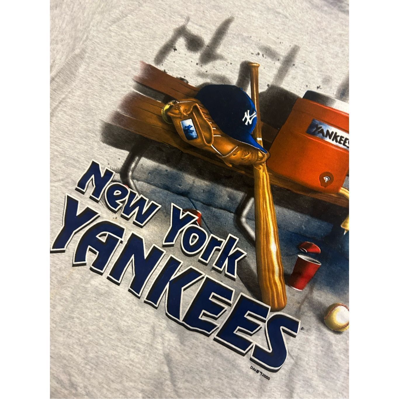 Vintage NWT New York Yankees 2000s Y2K Big Graphic Tshirt True Fan Size US XXL / EU 58 / 5 - 3 Thumbnail