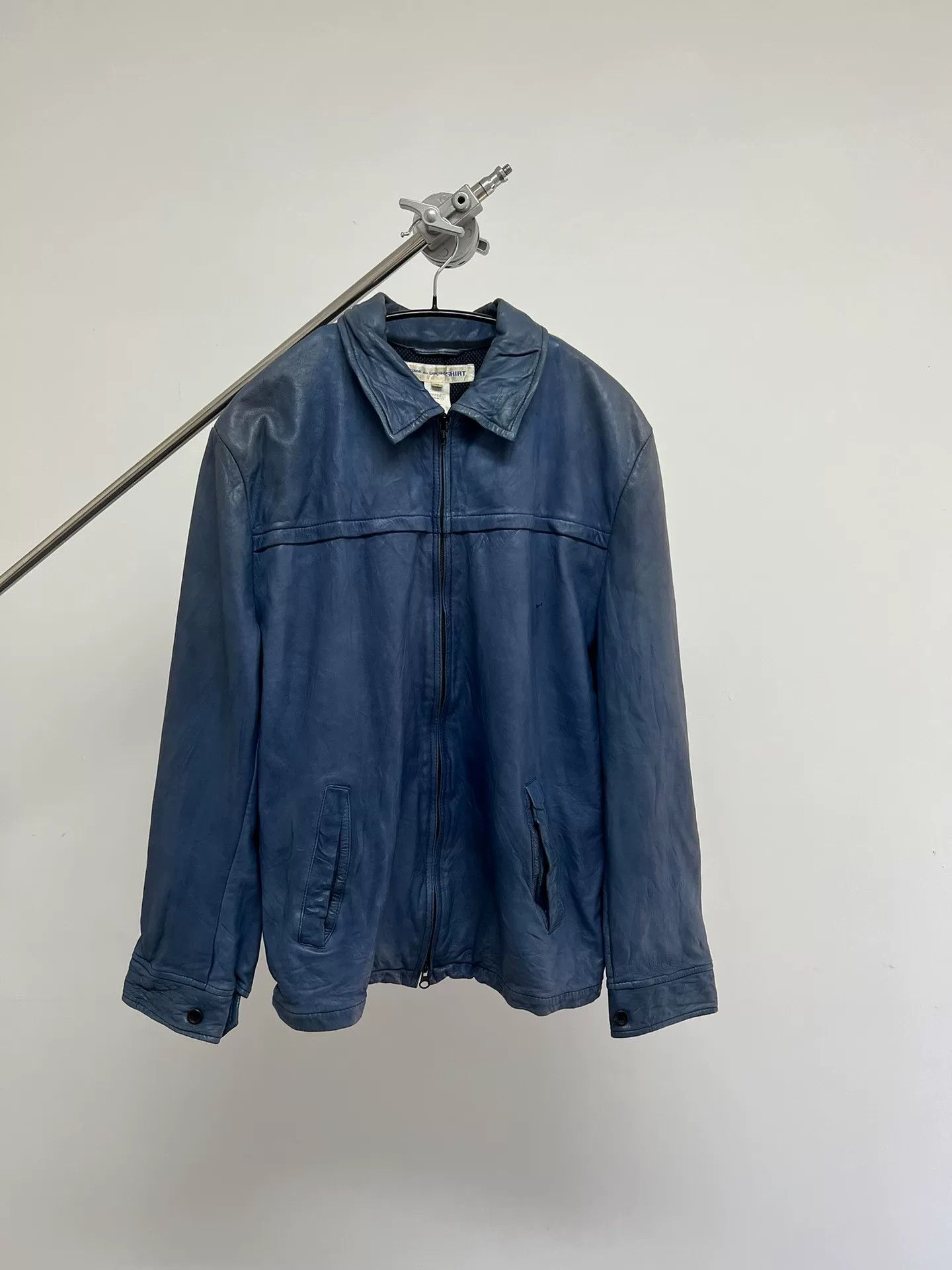 Comme des Garcons Comme des Garçons Blue Leather Jacket Size US M / EU 48-50 / 2 - 1 Thumbnail
