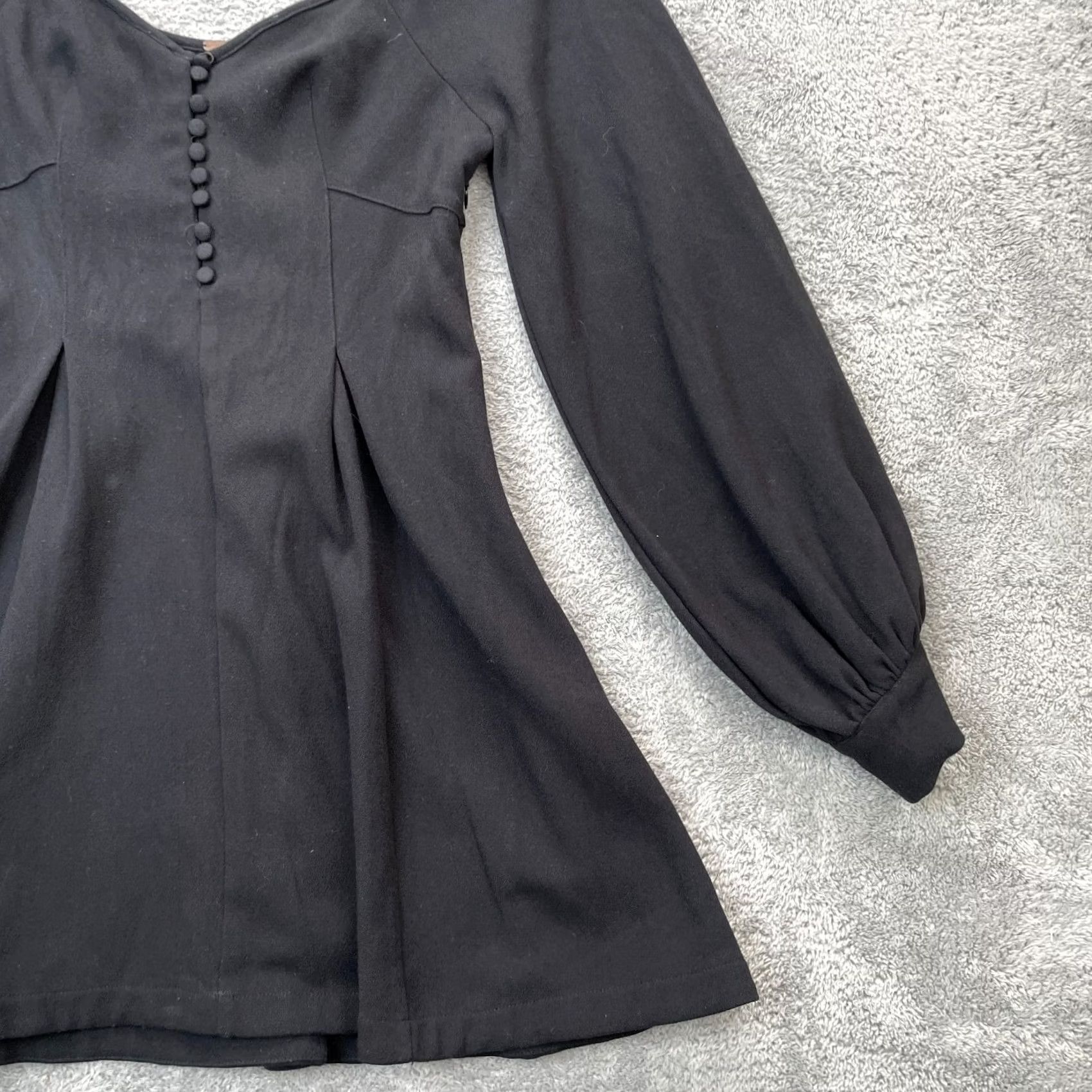 Free People Free People Dress Womens 4 Black Mini Puff Sleeve Short Dress Casual Party/Cocktail Size S / US 4 / IT 40 - 7 Thumbnail