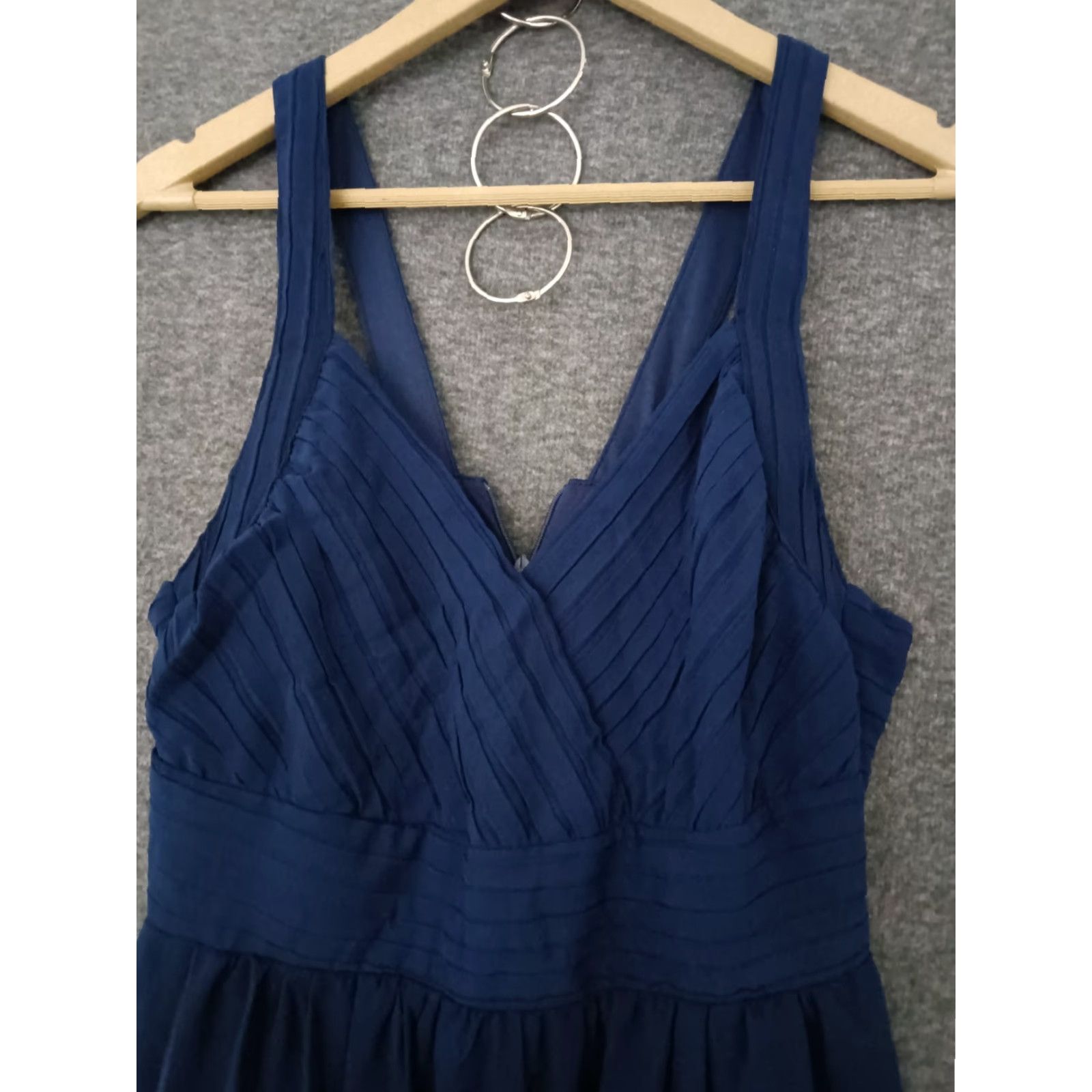 Vintage AOXWomen Blue Maxi Dress V-Neck Sleeveless XS/S Women Formal Wedding Size S / US 4 / IT 40 - 3 Thumbnail