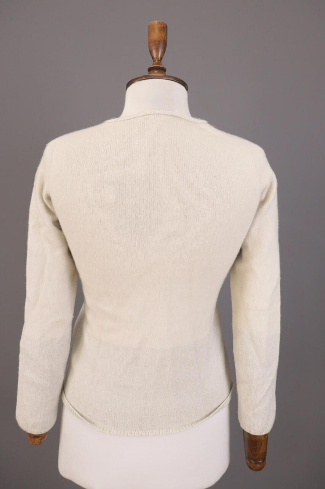 Designer Le Tricot Perugia Beige Wool Silk Knit Sweater Size M Size M / US 6-8 / IT 42-44 - 7 Thumbnail