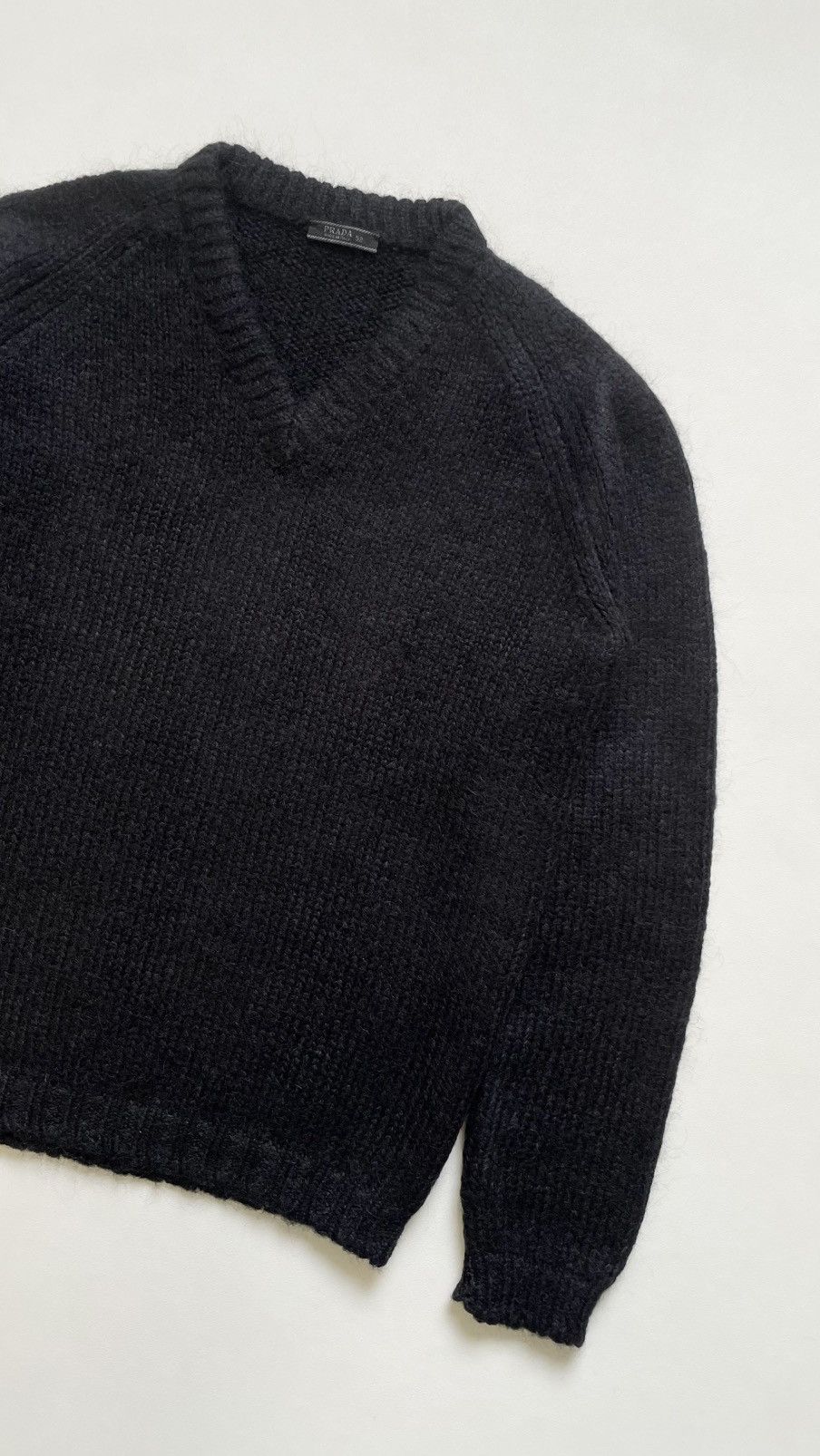 Prada Mid 2000s Black Mohair Wool Sweater Size US L / EU 52-54 / 3 - 6 Thumbnail