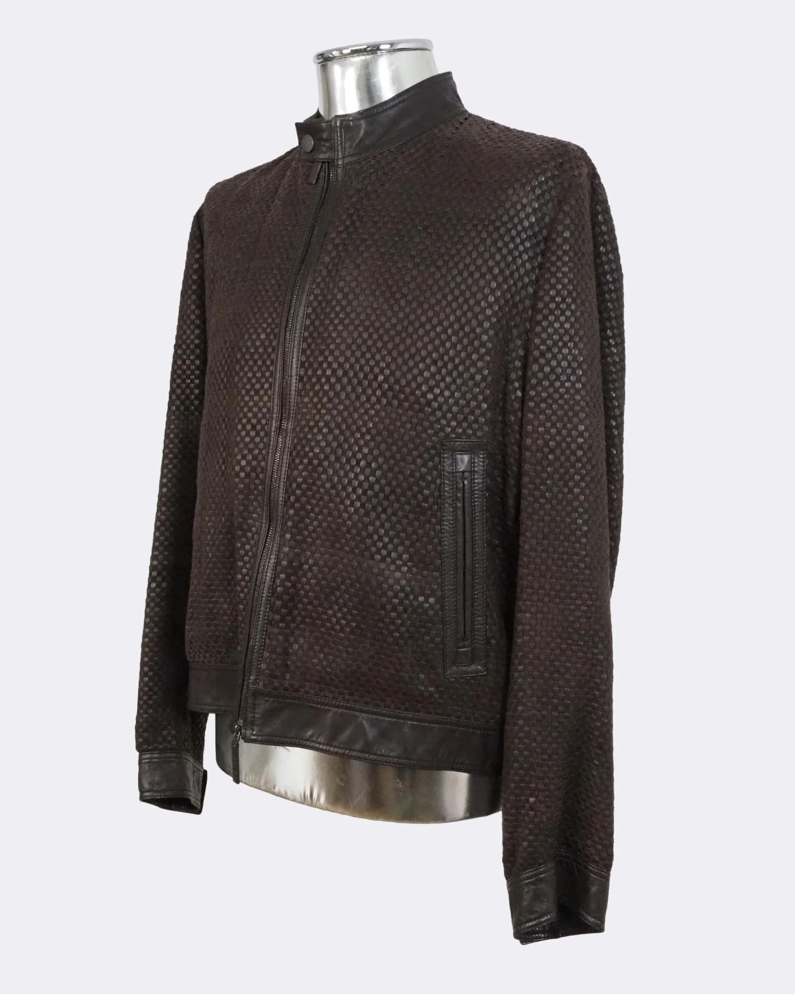 Hugo Boss Men's Hugo Boss Slection Leather Weave Jacket $1565 Size US M / EU 48-50 / 2 - 9 Thumbnail