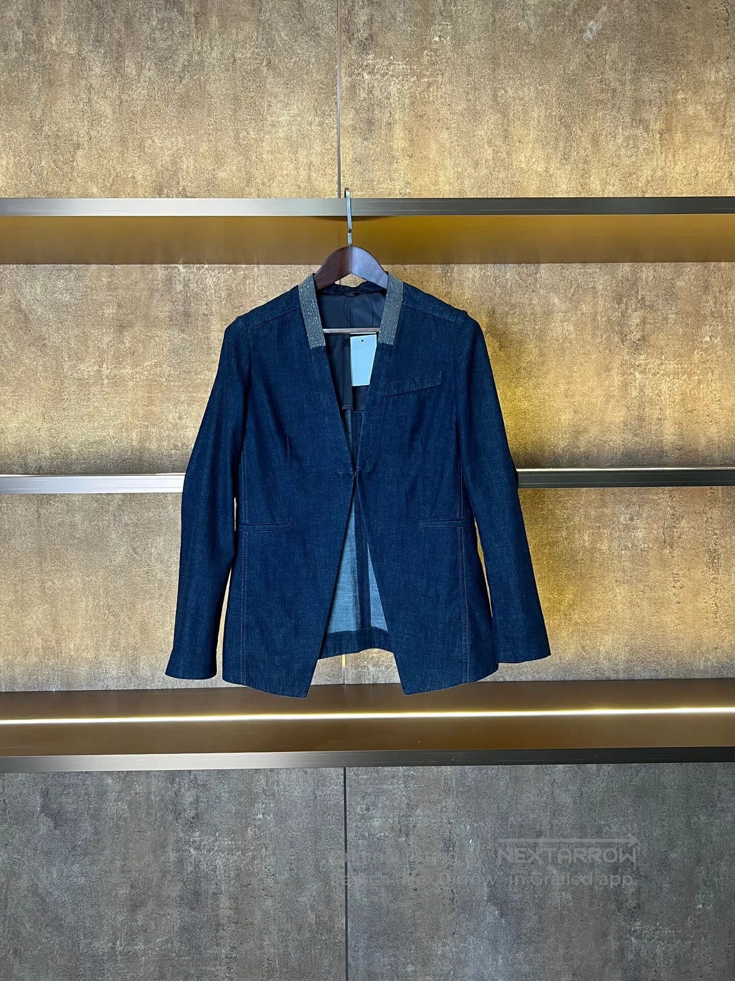 Brunello Cucinelli Brunello Cucinelli Beaded Denim Blazer| Size 44S - 1 Thumbnail
