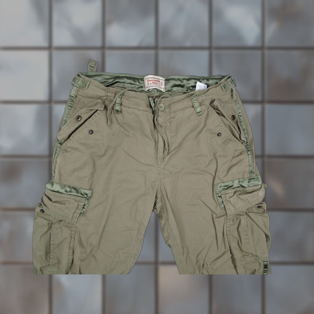 Abercrombie & Fitch Pants Women 32 14S Green Stretch Cargo Paratrooper Vintage 90s Casual Army