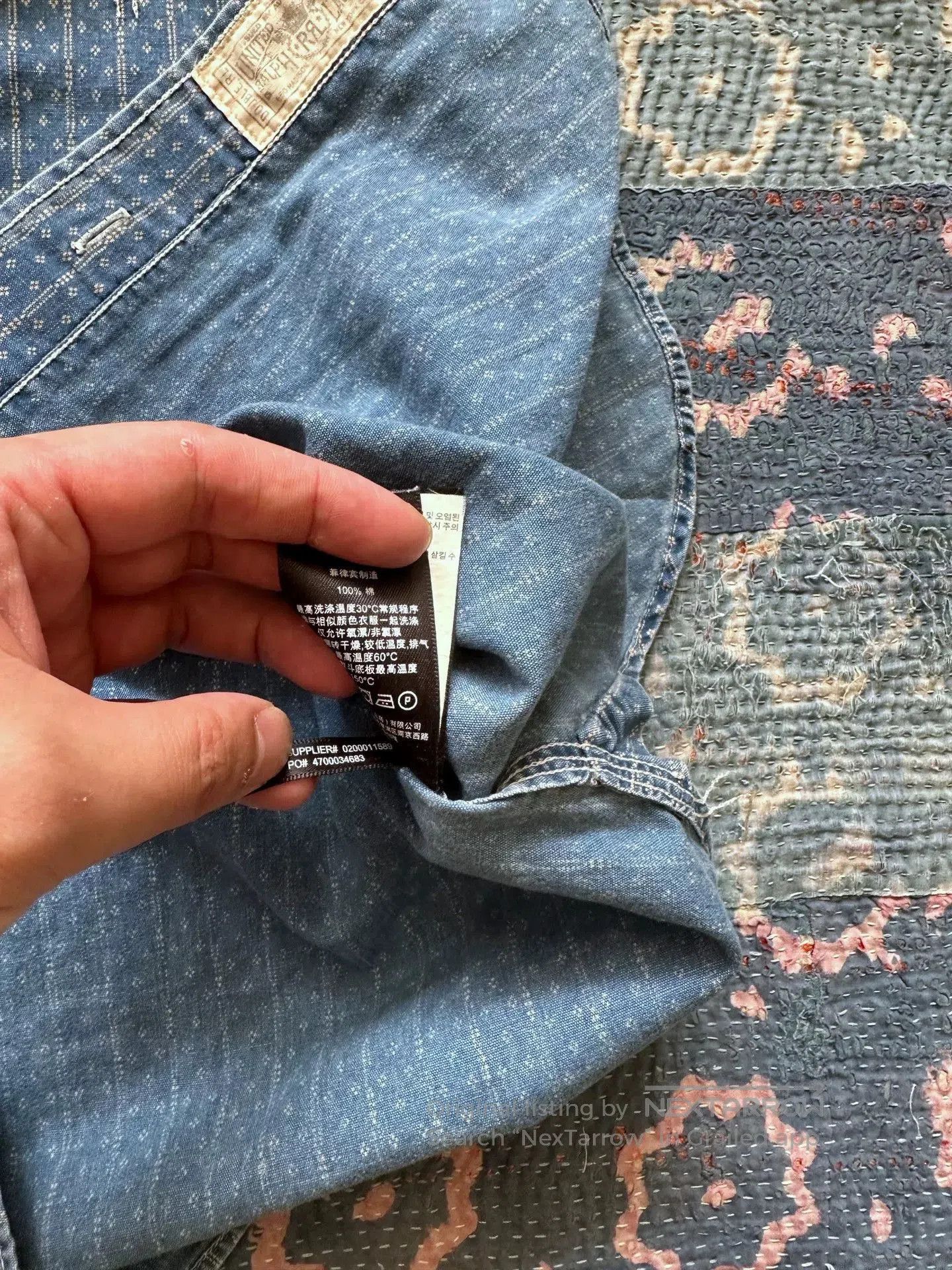 RRL Ralph Lauren vintage blue wash denim button. Size US S / EU 44-46 / 1 - 9 Thumbnail