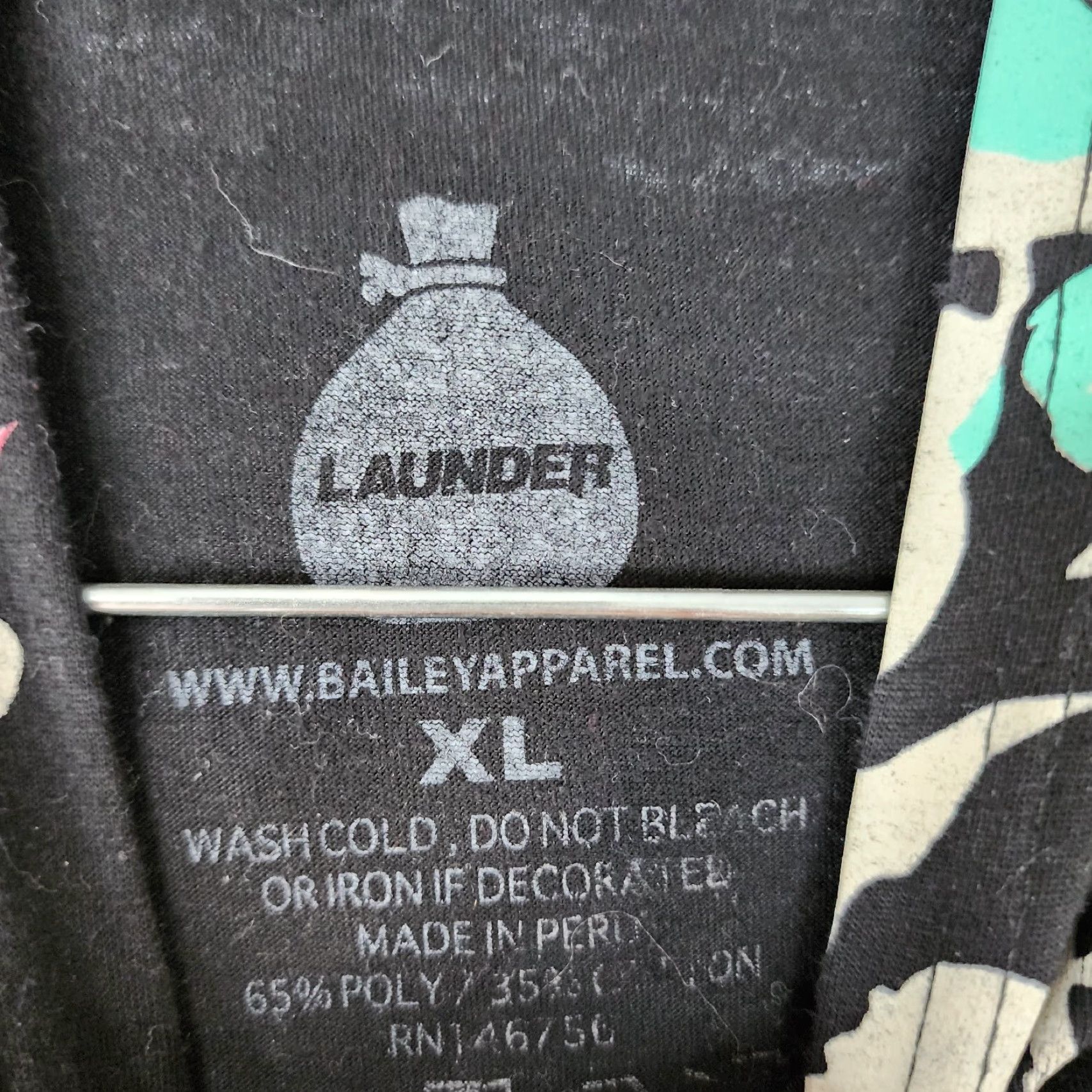 Vintage Launder Tee Hooded Short Sleeve Black Floral Legendary Mens XL Shirt Size US 36 / EU 52 - 5 Thumbnail