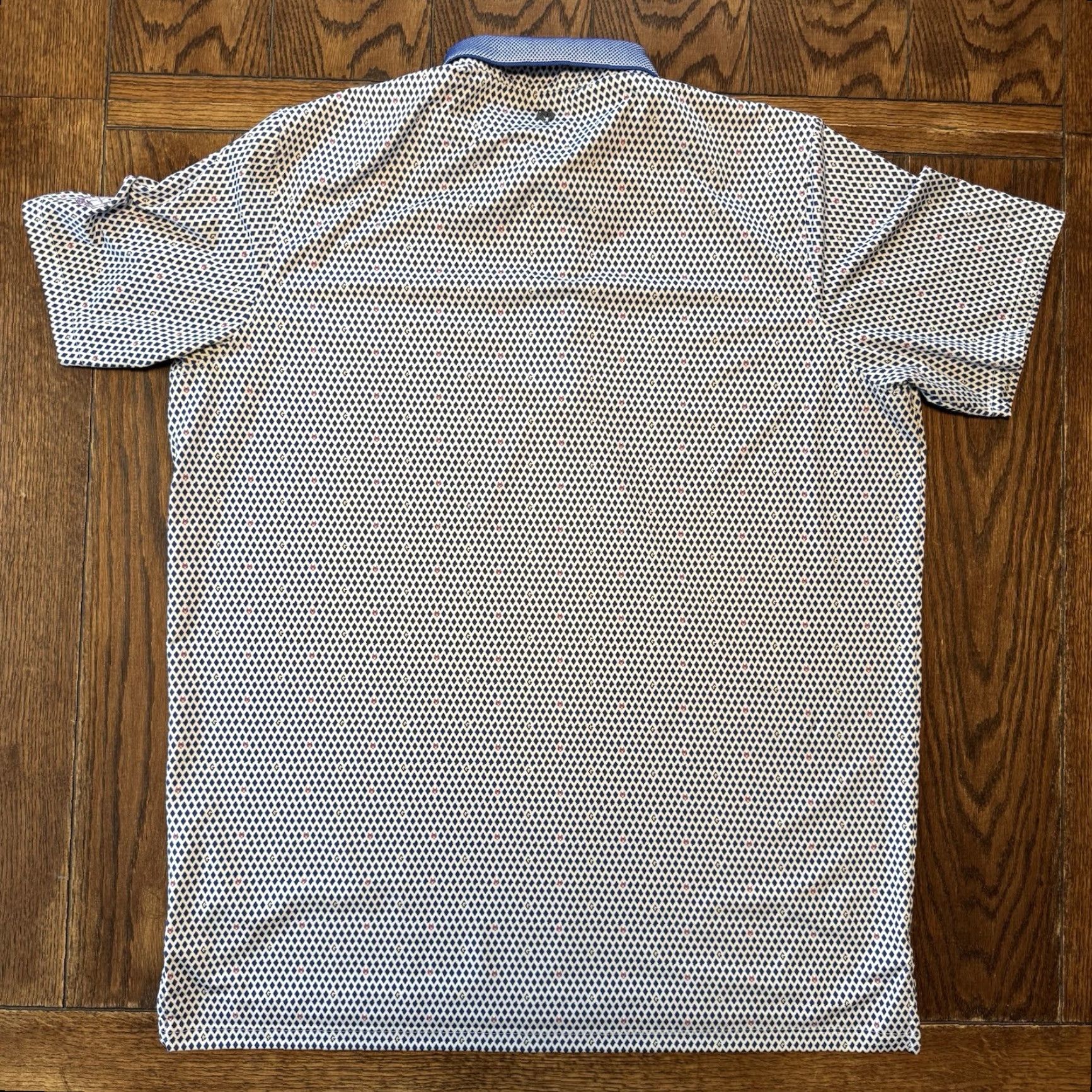 Greyson Polo Shirt Mens XL Teal Golf Pete Dye Golf Club Geometric Short Sleeve Athletic Brand: Greyson (No extra)