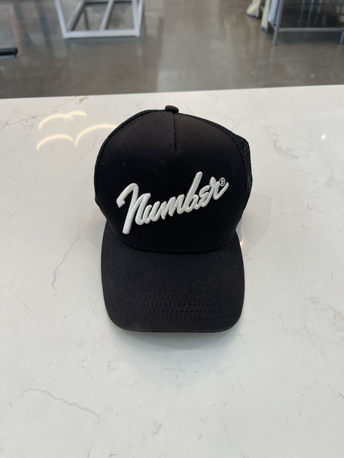 image of Black Number Nine X New Era Logo Trucker Hat, Men's