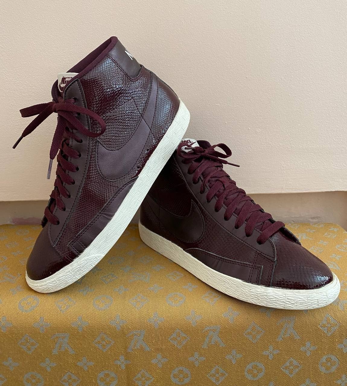 Nike × Vintage Nike Blazer Mid Leather Premium Snake Sneakers Womens Purple Size US 10.5 / IT 40.5 - 1 Thumbnail
