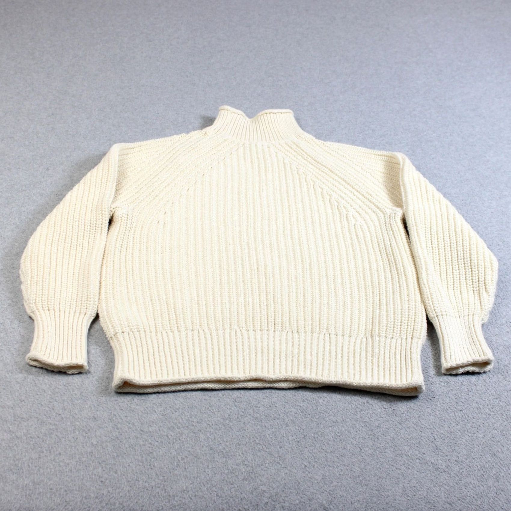 J.Crew J.CREW Sweater Women S White Mock Neck Chunky Knit Heavyweight Knitwear Winter Casual Womens Size S / US 4 / IT 40 - 2 Thumbnail