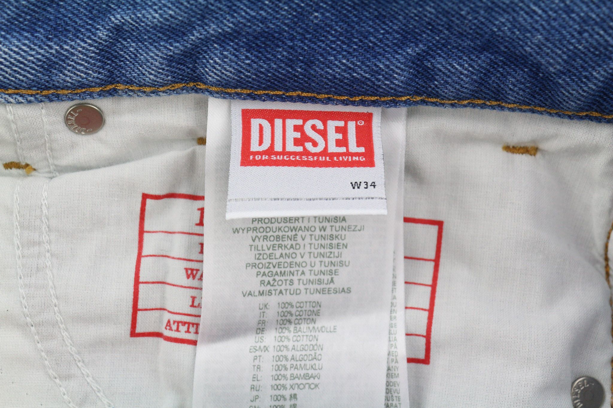 Diesel 1995 007F5 W34 Slim Straight Washed Blue Jeans 40222 Size US 34 / EU 50 - 10 Thumbnail