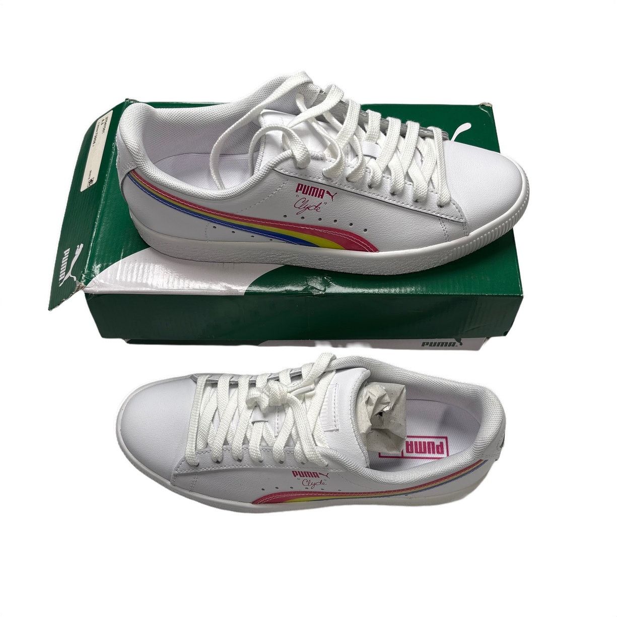 Puma Puma Clyde Glitch Rainbow Striped Leather Sneakers Size 8.5 Size US 8.5 / IT 38.5 - 2 Thumbnail