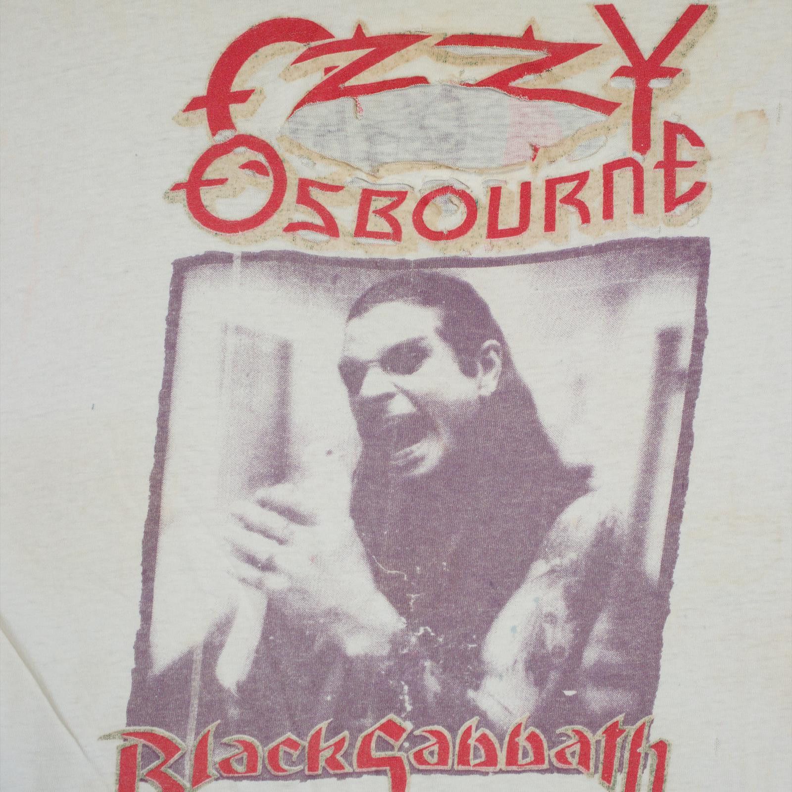 Vintage 1992 Ozzy Osbourne Black Sabbath Thrashed Tee Size US L / EU 52-54 / 3 - 2 Thumbnail