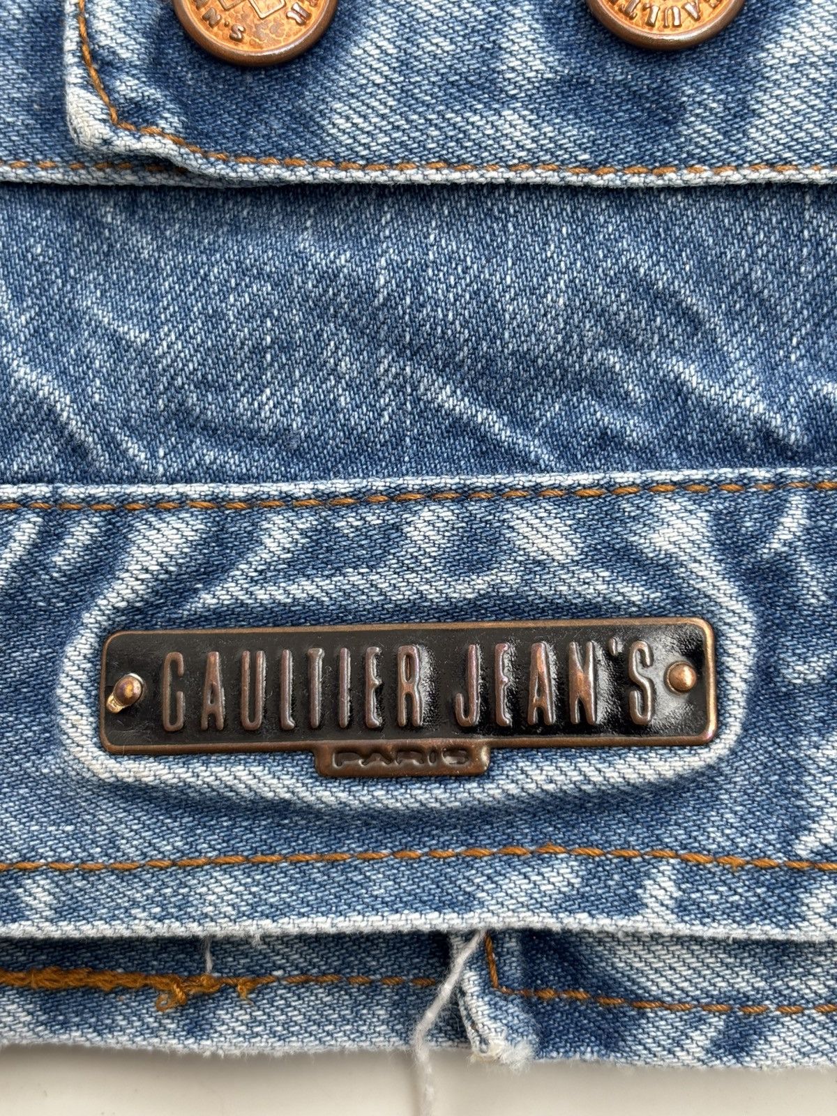 Jean Paul Gaultier 1990s Crop Trucker Denim Jacket Size US S / EU 44-46 / 1 - 9 Thumbnail