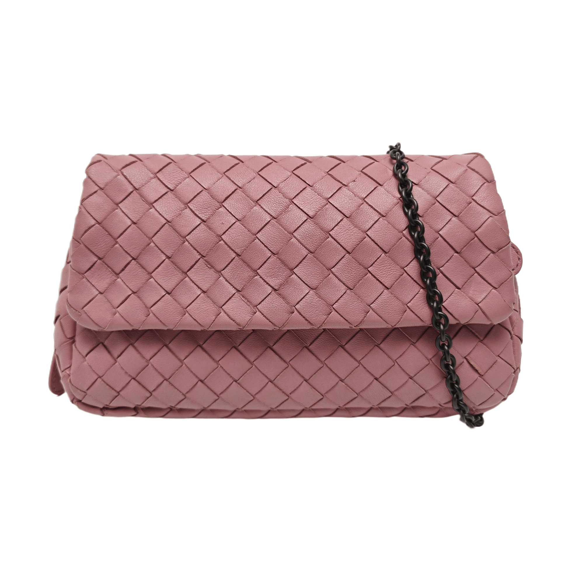 Bottega Veneta Intrecciato Leather Shoulder Bag Pink, Women's