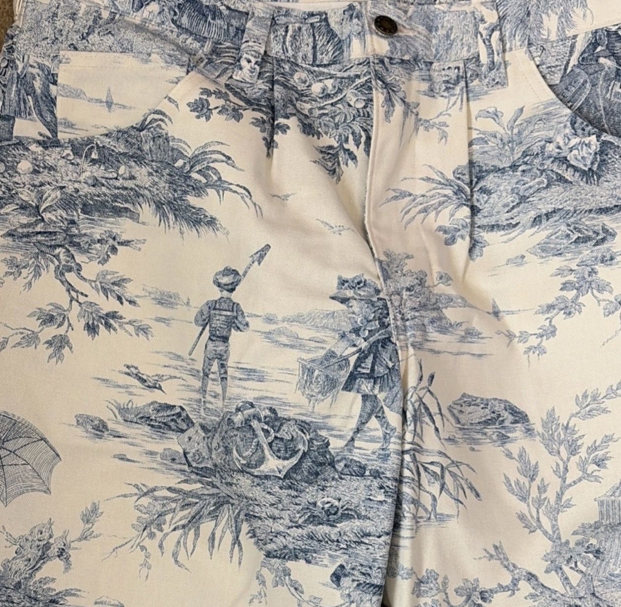 Other RARE PIECE - Not Too Ballsy Blue White Scenic Print Pants Size US 34 / EU 50 - 5 Thumbnail
