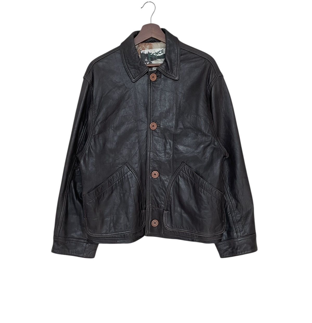 Vintage Japanese Brand Fence Buster Leather Jacket 1990s