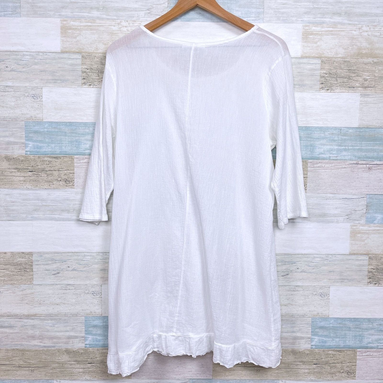 Bryn Walker Bryn Walker Gauze Lagenlook Tunic Top White 3/4 Sleeve XS Size XS / US 0-2 / IT 36-38 - 4 Thumbnail