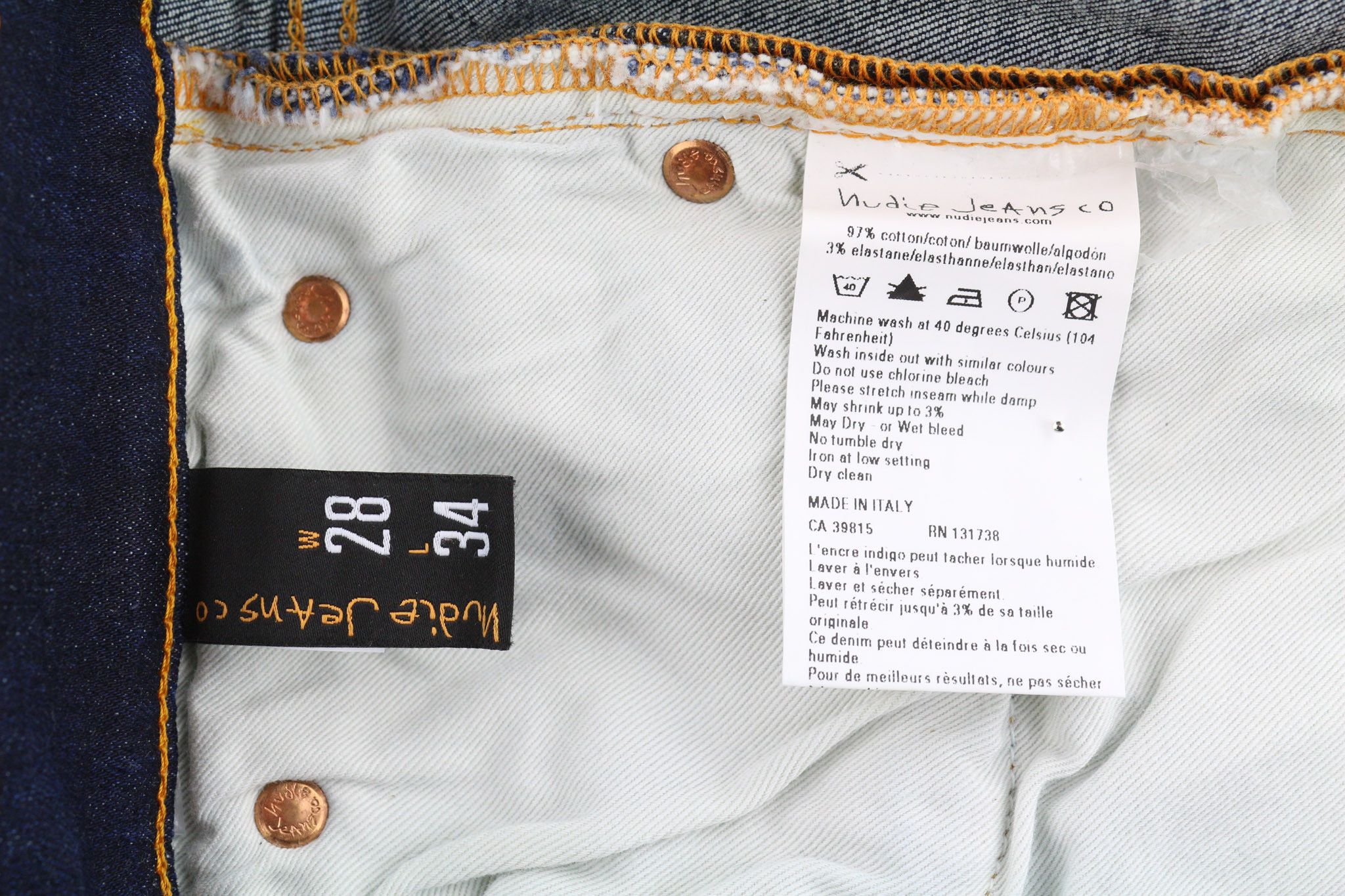 Nudie Jeans TUBE KELLY W28/L34 Recycle Worn Indigo Zip Washed 81927 Size US 28 / EU 44 - 6 Thumbnail