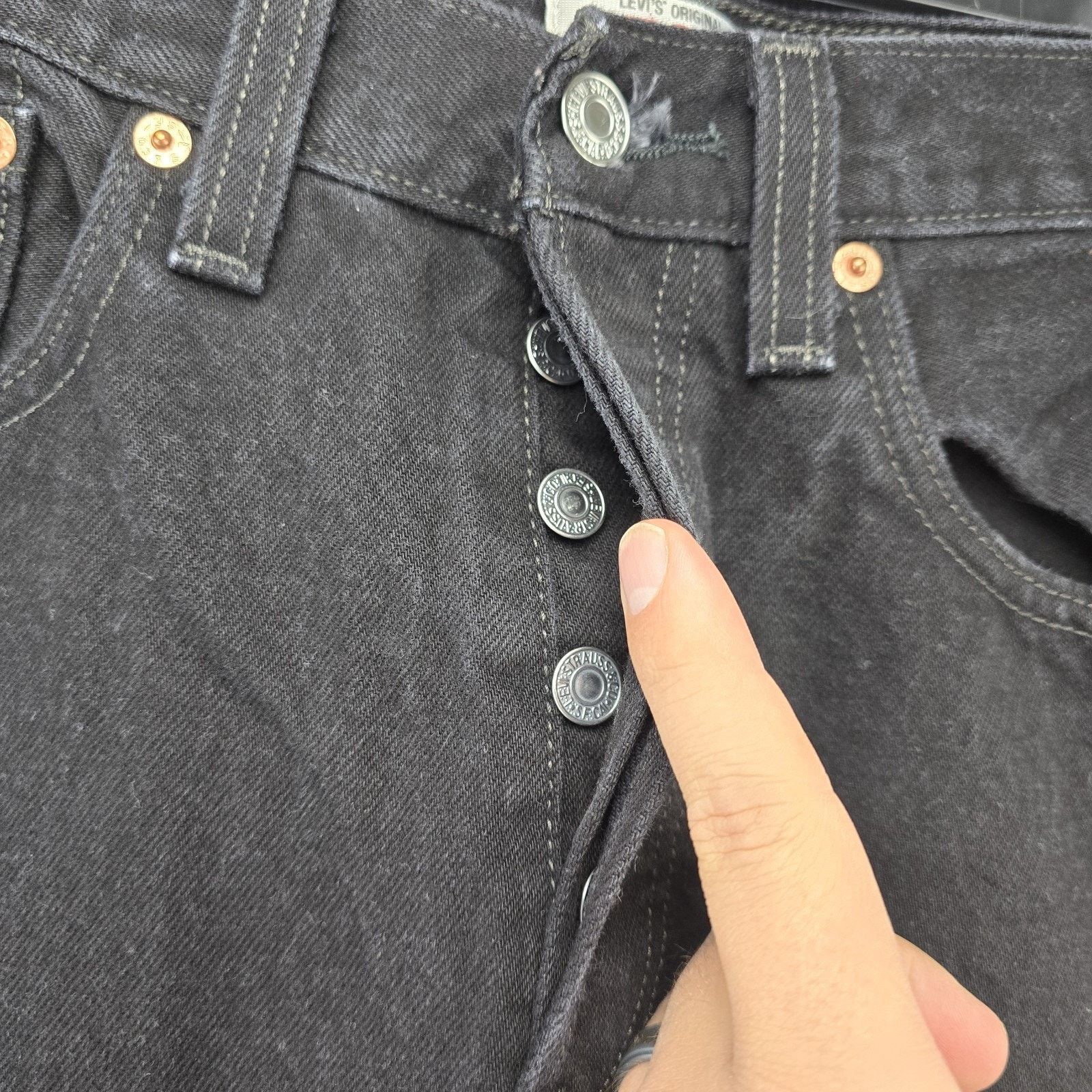 Levi's Levis 501 Jeans 31x30 (Fits 30x29) Black Straight Leg Y2K Size US 30 / EU 46 - 3 Thumbnail