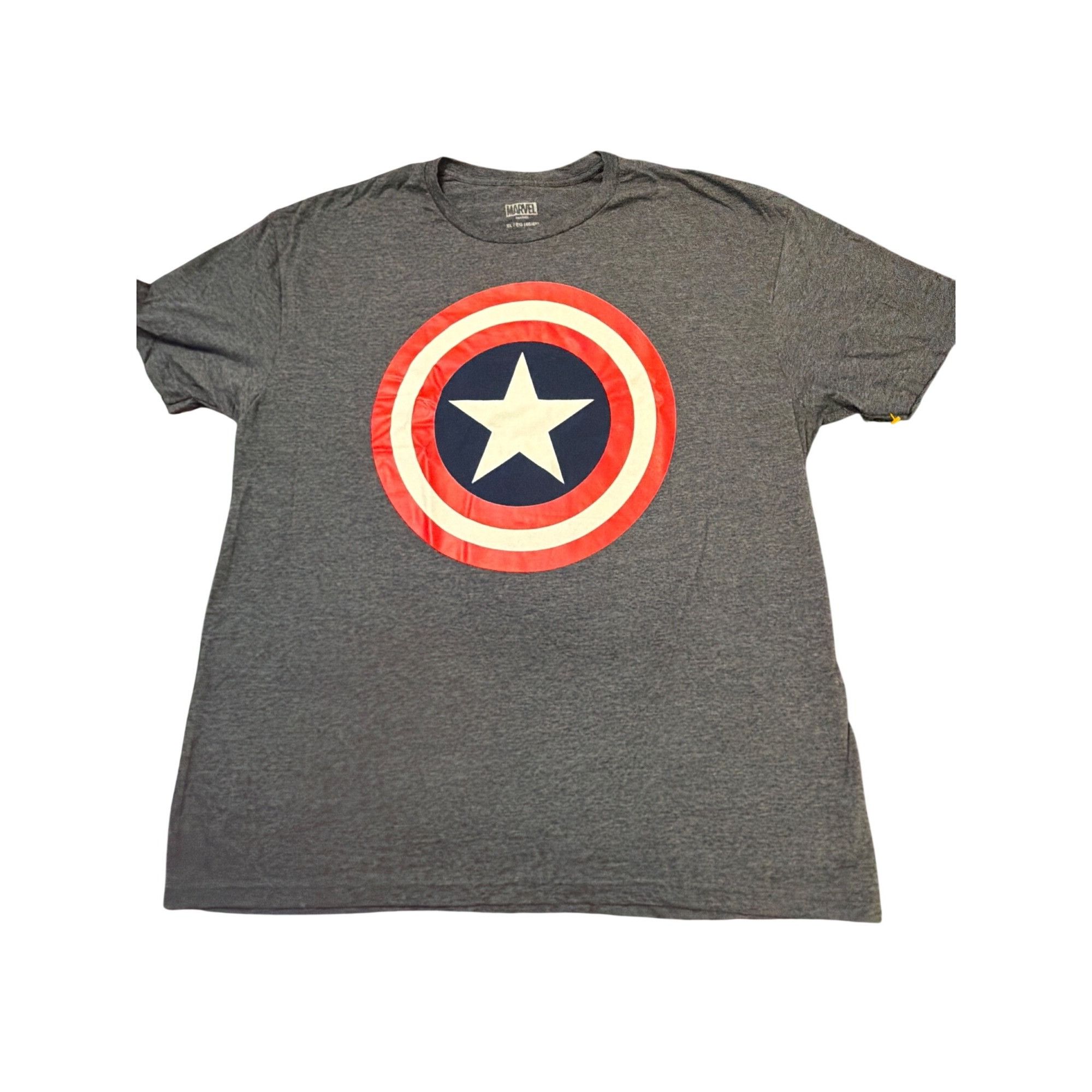 Marvel Comics Marvel Captain America Shield Front Graphic T Shirt Gray Com Size US XL / EU 56 / 4 - 1 Thumbnail
