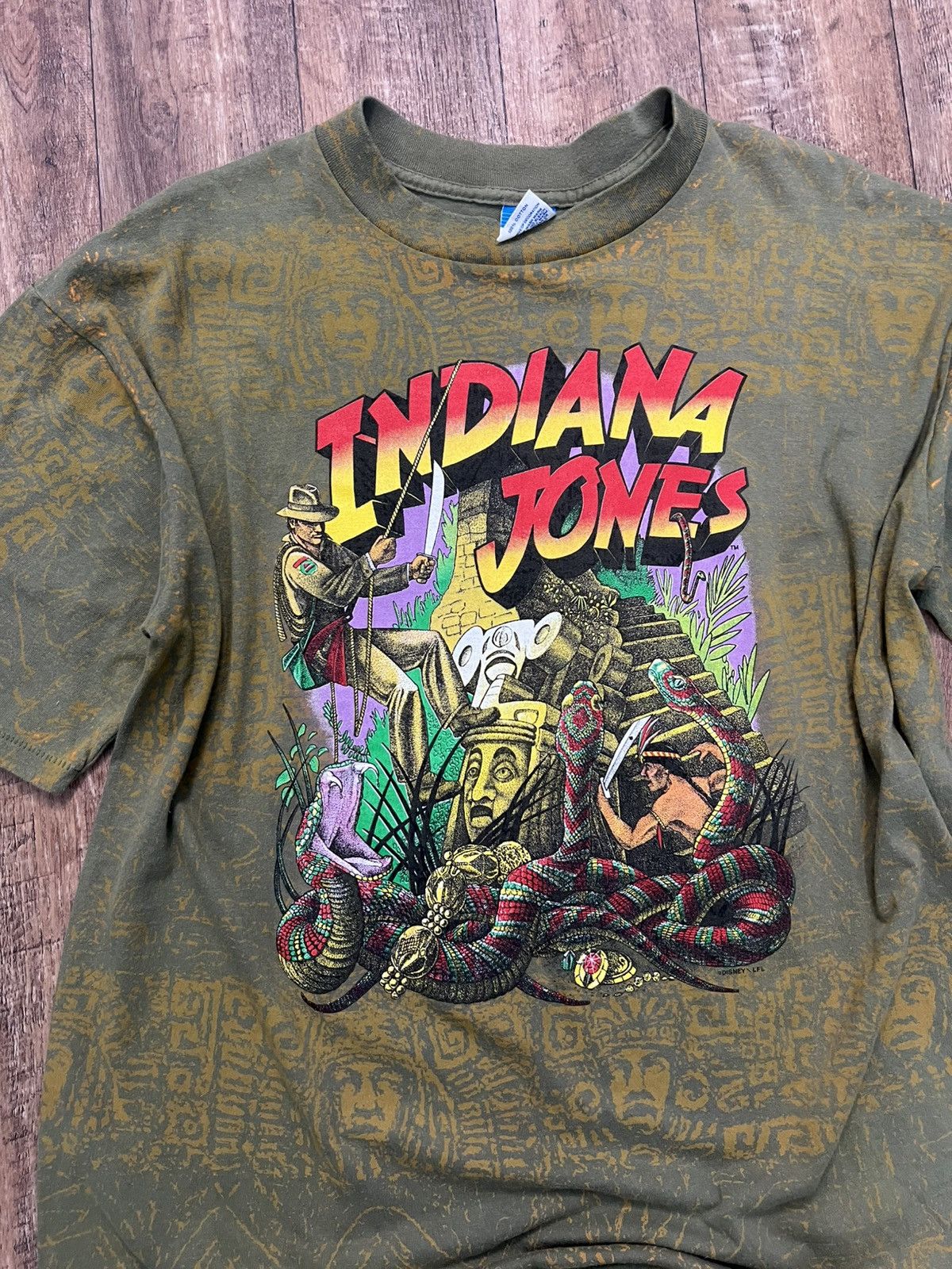 Disney Indiana Jones 90s Disney All Over Print single stitch tee Size US XL / EU 56 / 4 - 2 Thumbnail
