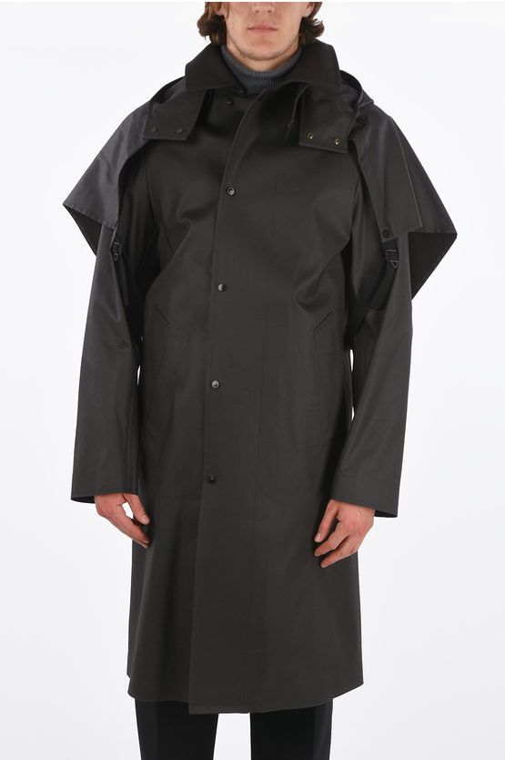 Bottega Veneta Coated Stretch Trench Cotton Coat in Fondente Size US M / EU 48-50 / 2 - 1 Thumbnail