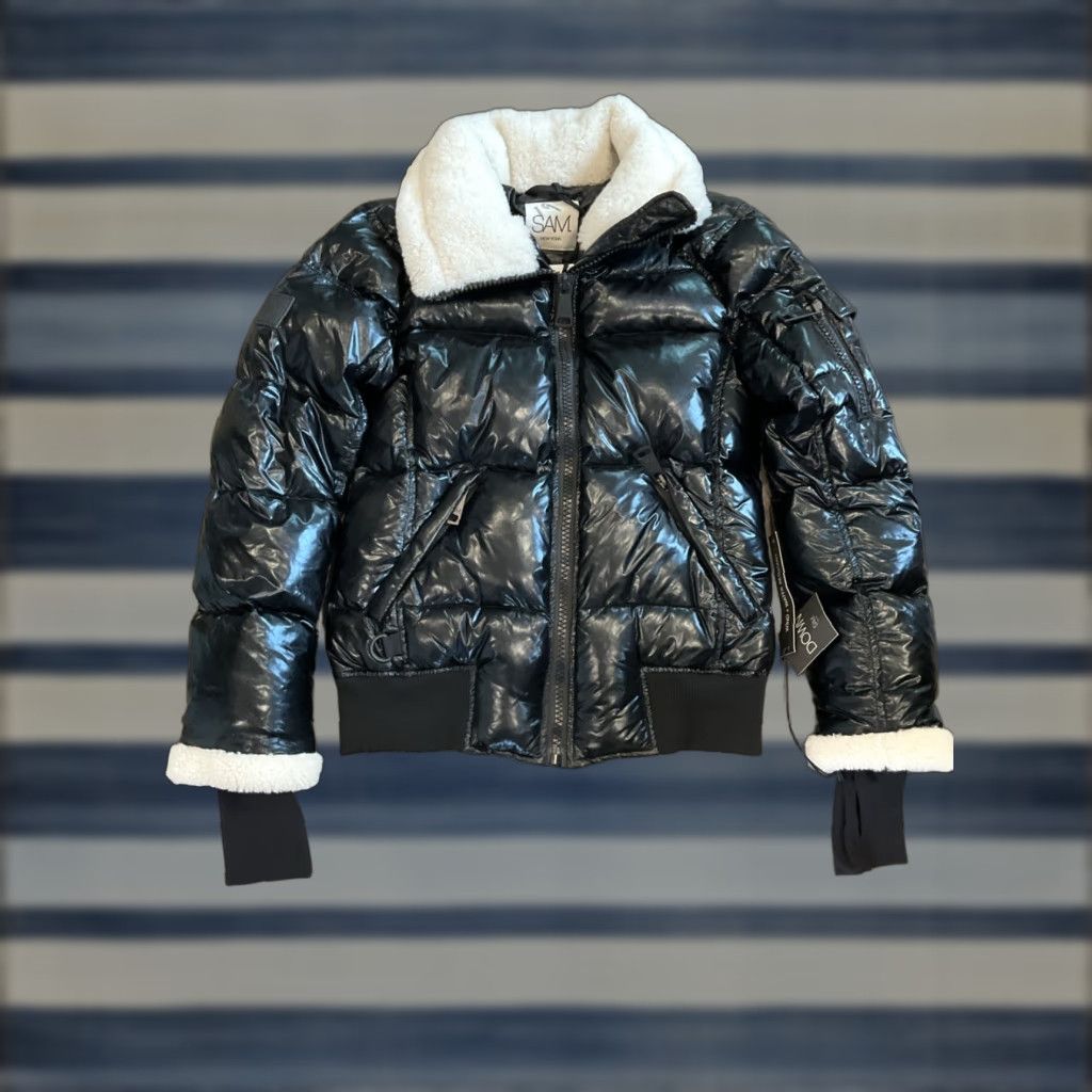 Vintage SAM Nikki Quilted Down Puffer Jacket Bomber Jacket Women L Black Size L / US 10 / IT 46 - 1 Thumbnail