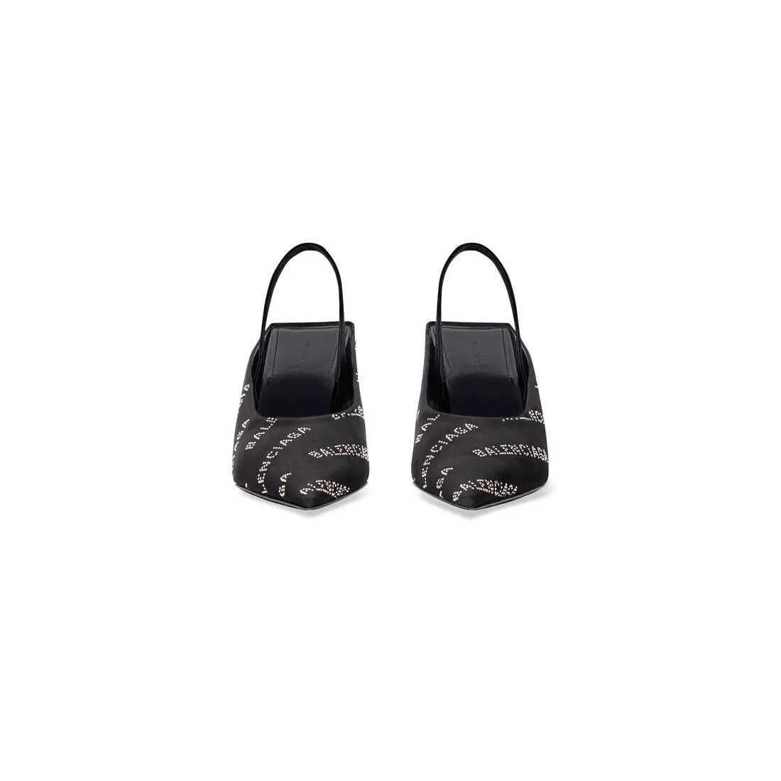 Balenciaga o1bcso1str0126 Square Knife Slingback 80mm Mules in Black Size US 11 / IT 41 - 3 Thumbnail