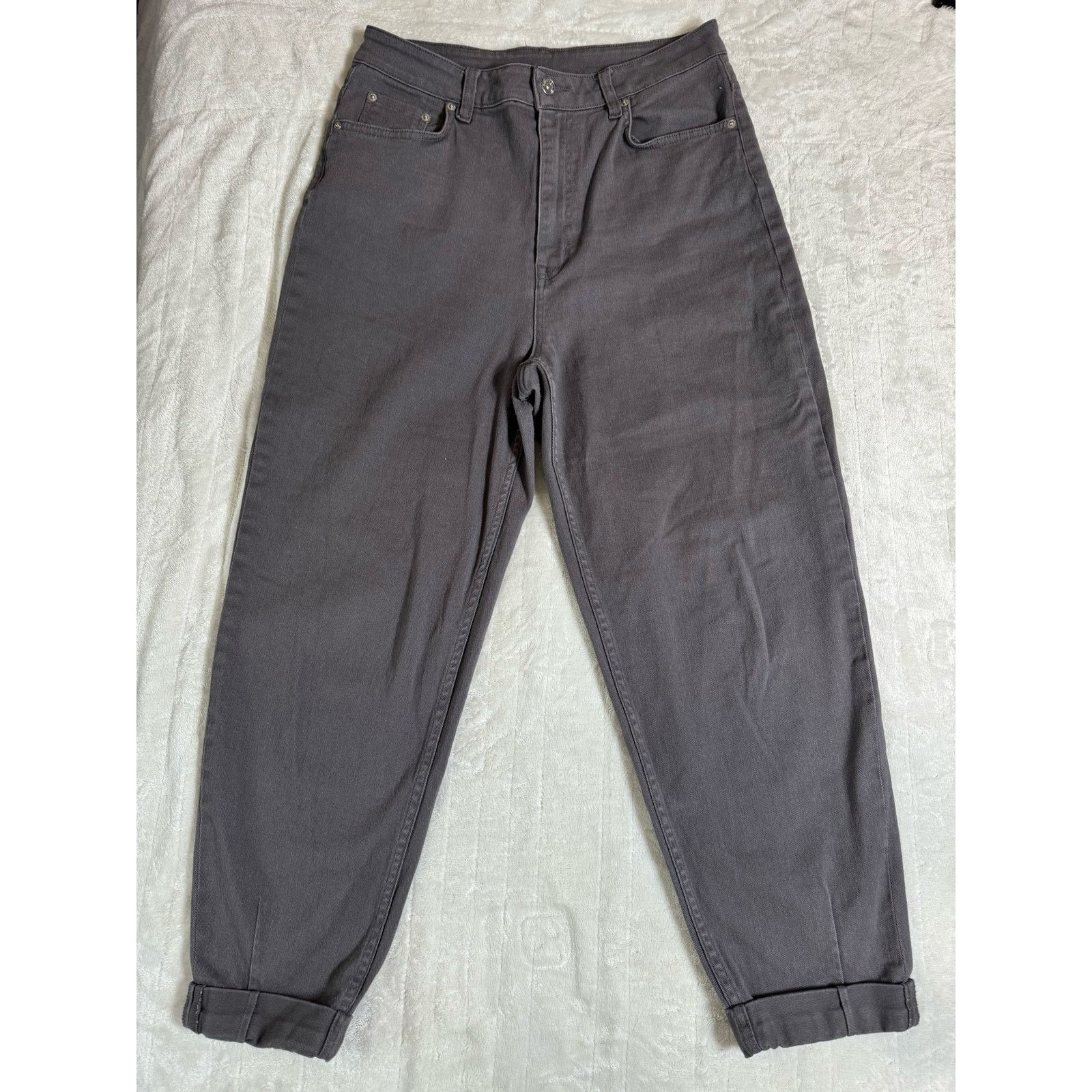 Unknown London Divided By H&M Cropped Jeans Stretch Pocket Cuffed Hem Denim Size 32" / US 10 / IT 46 - 1 Thumbnail