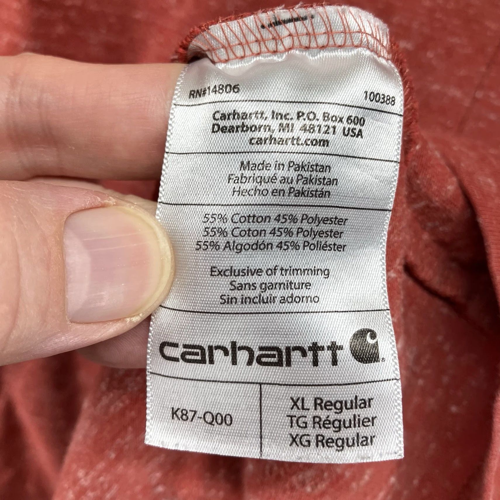 Carhartt Carhartt Shirt Mens XL Heather Red Original Fit Crewneck Short Sleeve Pocket Grunge American Mens Size US XL / EU 56 / 4 - 6 Thumbnail