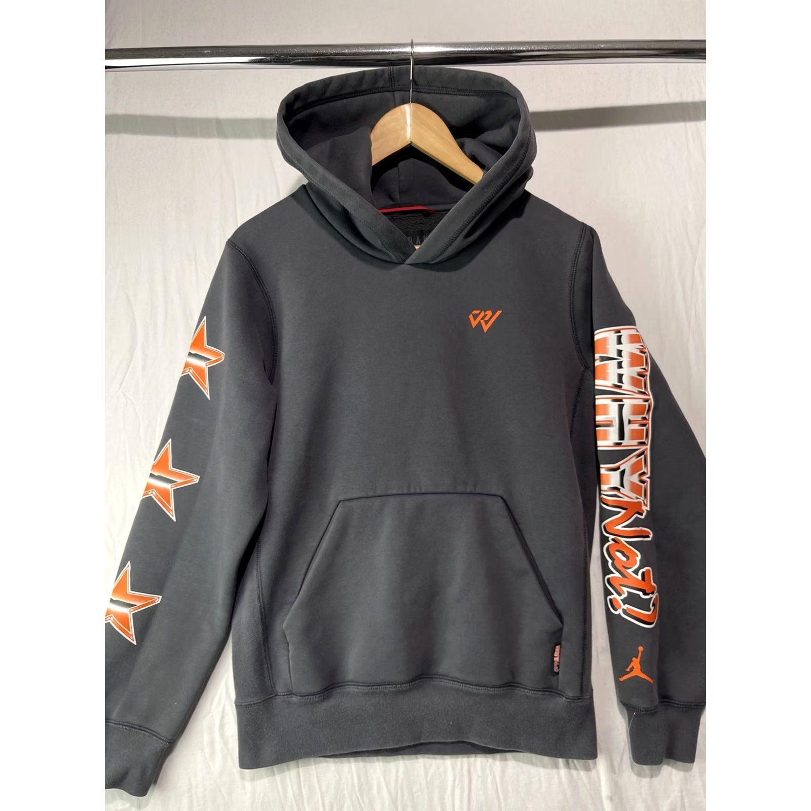 Jordan Brand Air Jordan Hoodie Mens S Gray Graphic Print Why Not Russell Westbrook Fleece City Sports Retro Player Logo Pullover Size US S / EU 44-46 / 1 - 2 Thumbnail