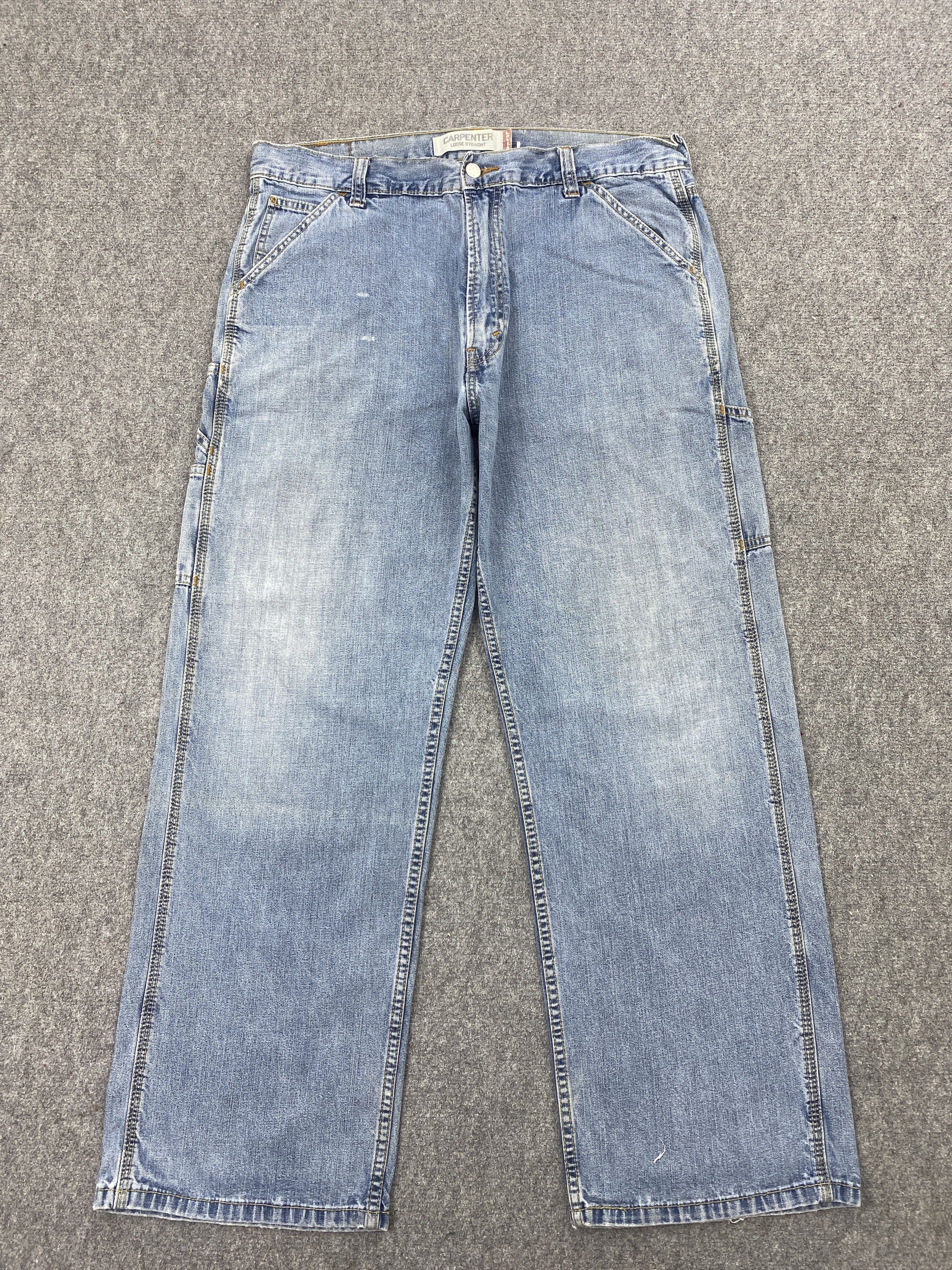 image of Levis x Vintage Levi's Carpenter Loose Straight Jeans in Blue Denim, Men's (Size 35)