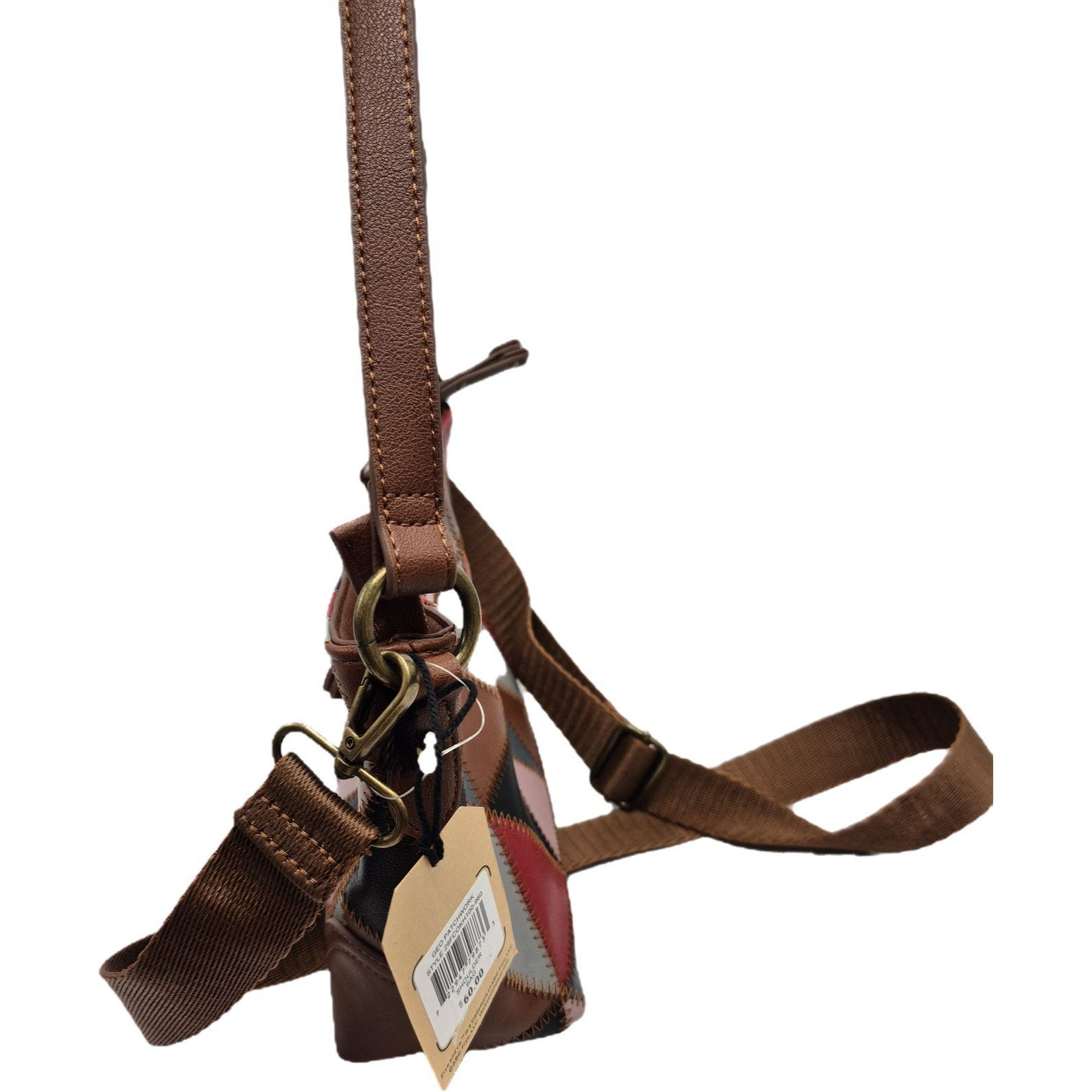 Frye Frye & Co. Geometric Patchwork Leather Crossbody Shoulderbag Size ONE SIZE - 10 Thumbnail