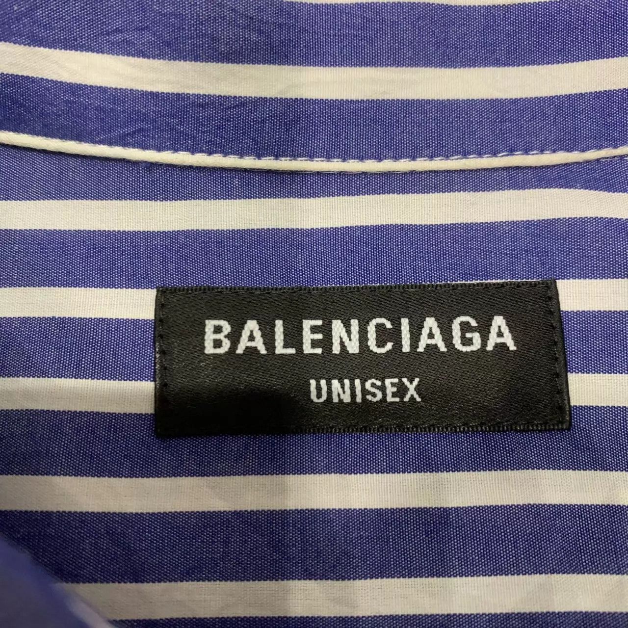 Balenciaga Balenciaga Blue Stripe Lock Embr 2P ShortSleeve Shirt 37 95new Size US XS / EU 42 / 0 - 4 Thumbnail