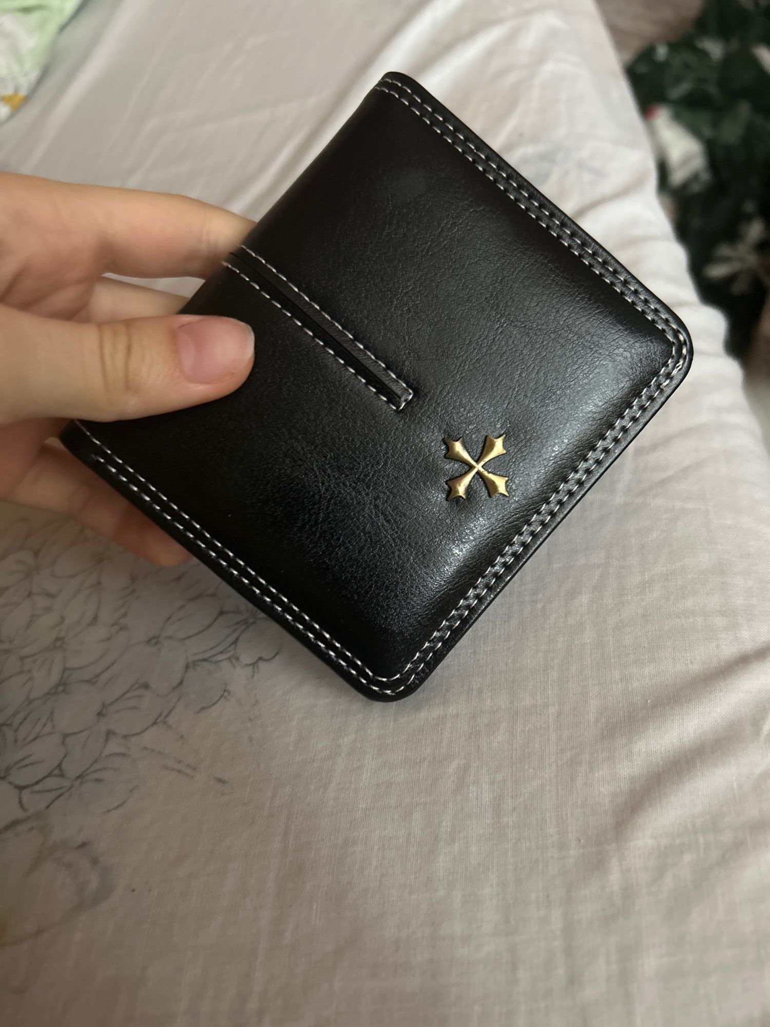 Japanese Brand Y2K Leather Cross Wallet (black) Size ONE SIZE - 1 Thumbnail